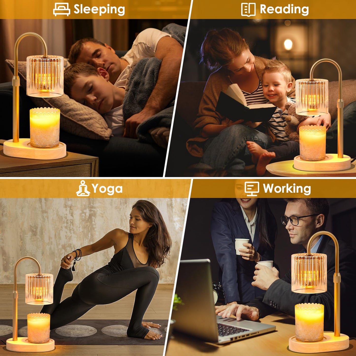 Candle Warmer Lamp with Timer Dimmable - Elegant Candle Warmer Adjustable Height, Candle Lamp Wax Melt Warmer for Jar Candles Birthday Gifts for Women Mom, Christmas House Warming Gifts New Home Decor