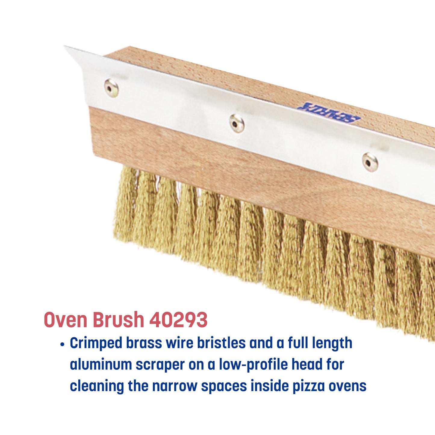 Carlisle FoodService Products Wood Oven Scraper, Oven Brush, 10 Inches, Tan