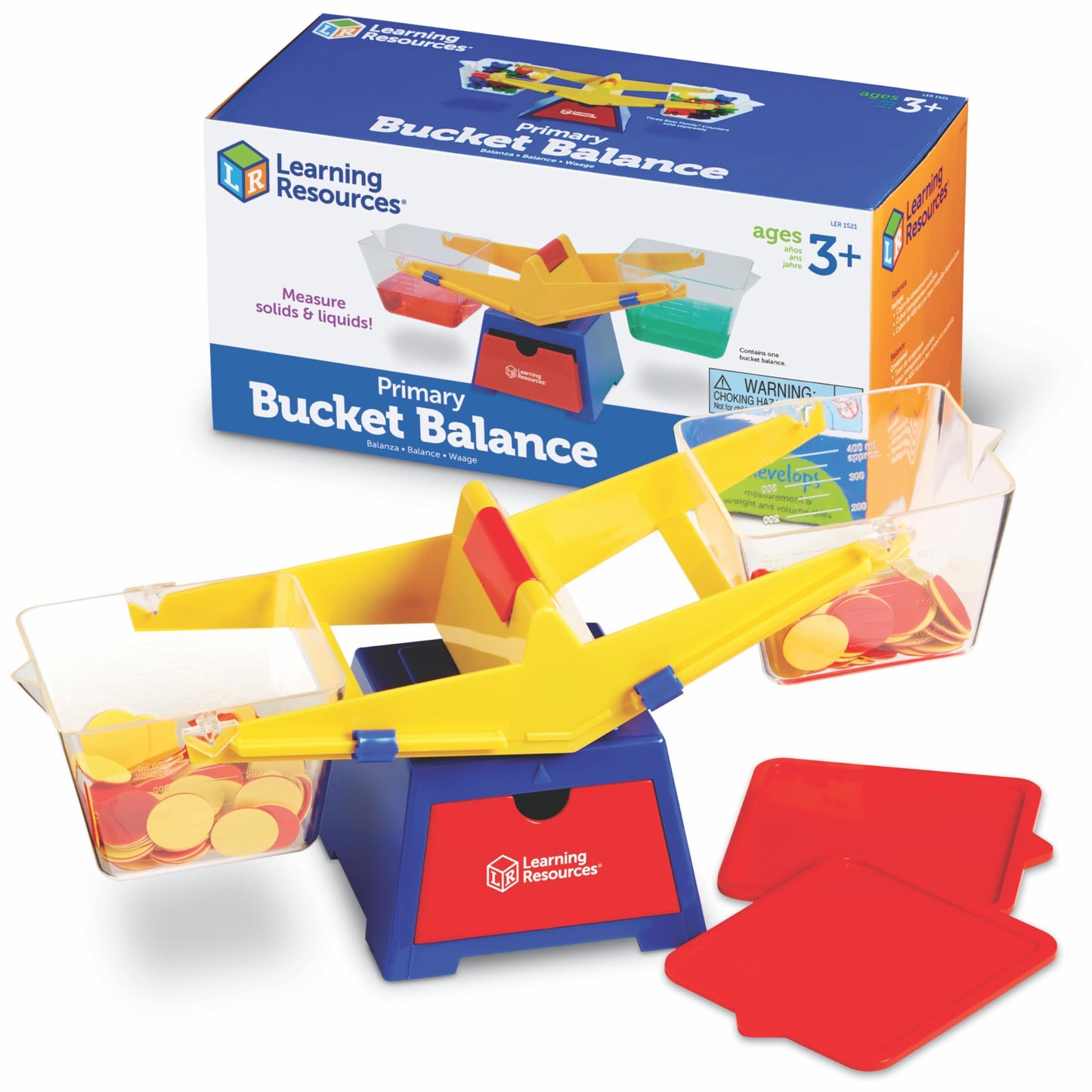 Learning Resources LER1521 Primary Bucket Balance Teaching Scale, Science/Math, Classroom Scale, Ages 3+