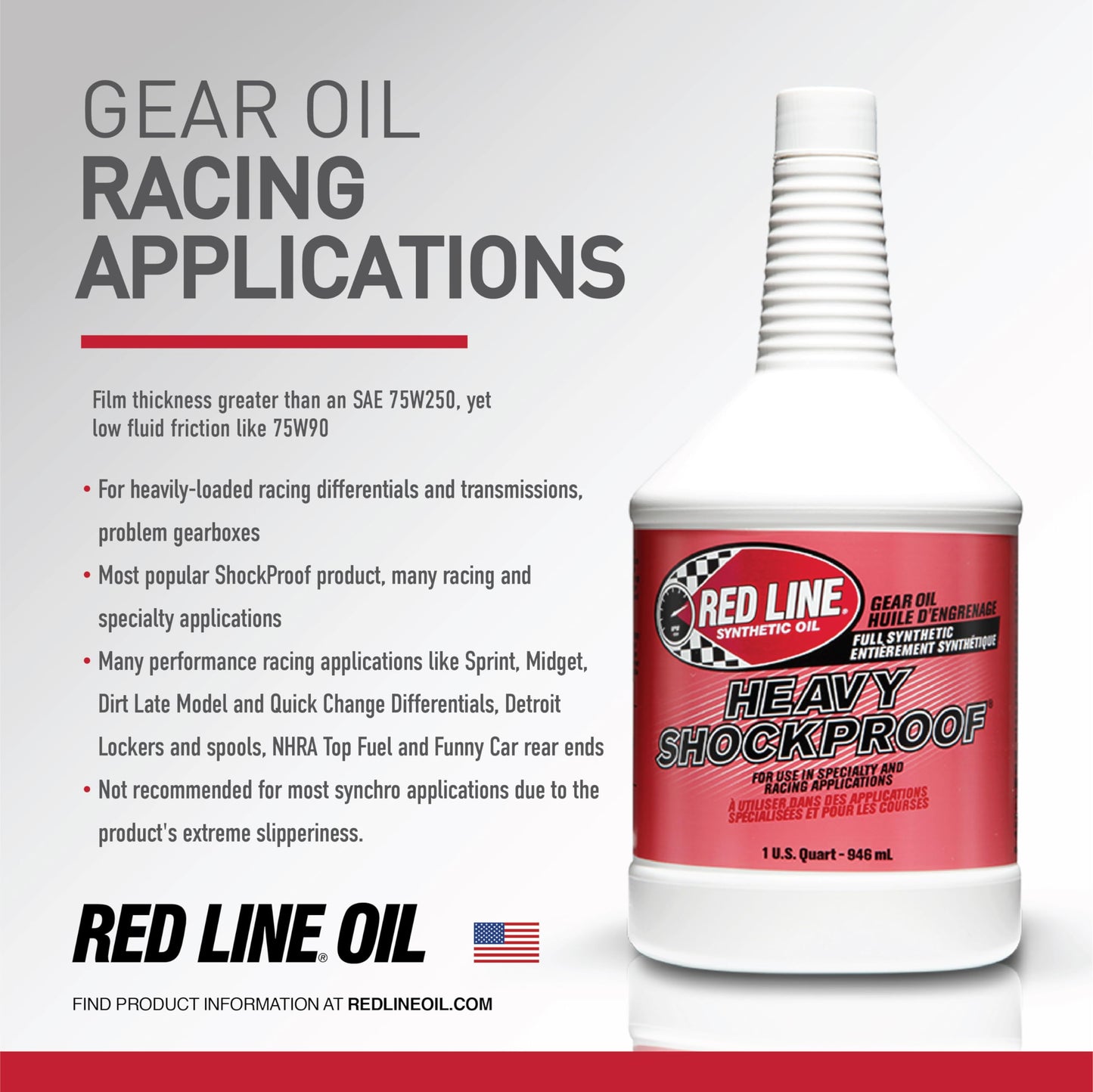 Red Line 58204 Heavy Shockproof Gear Oil - 1 Quart Bottle