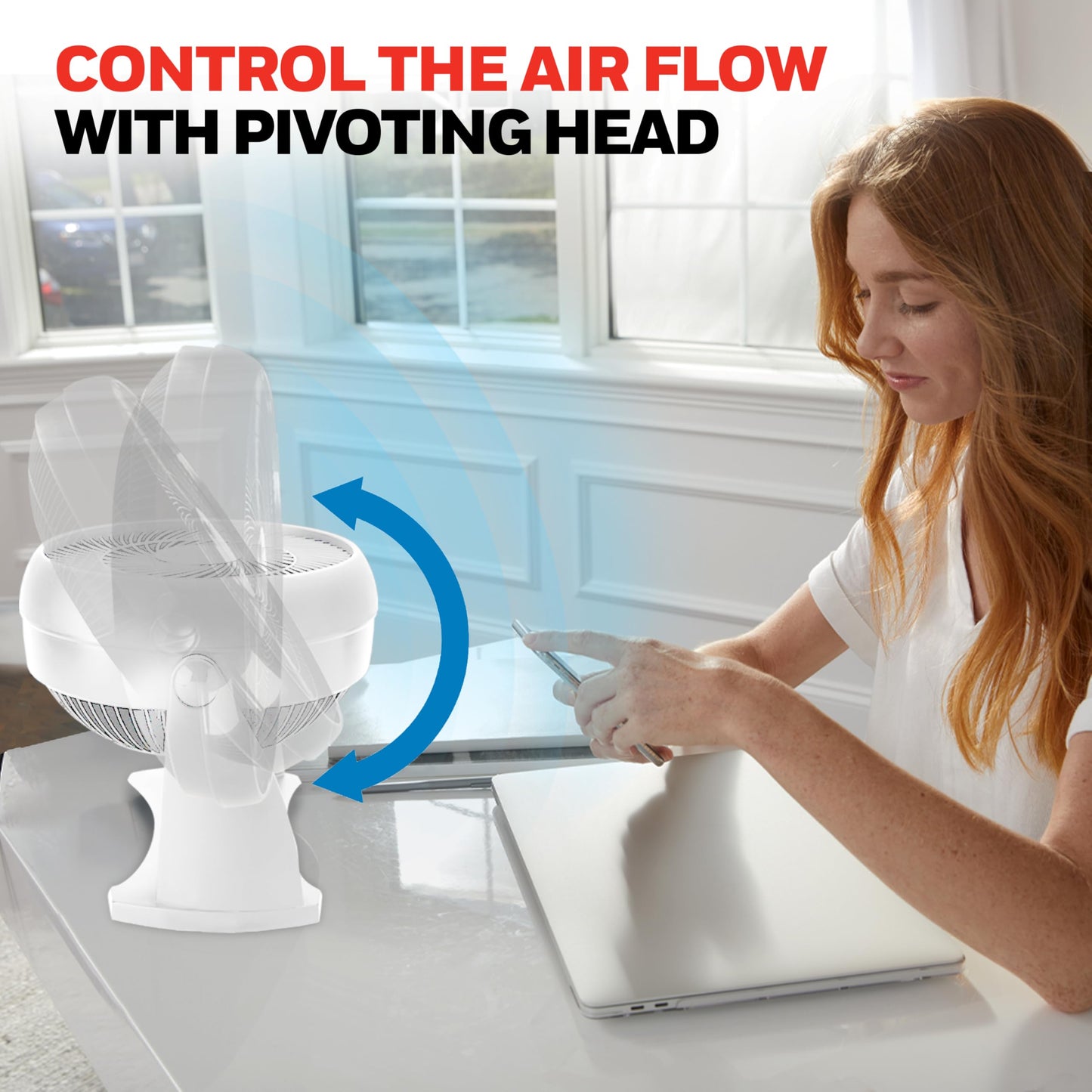 Honeywell HT-904 Tabletop Air-Circulator Fan, White