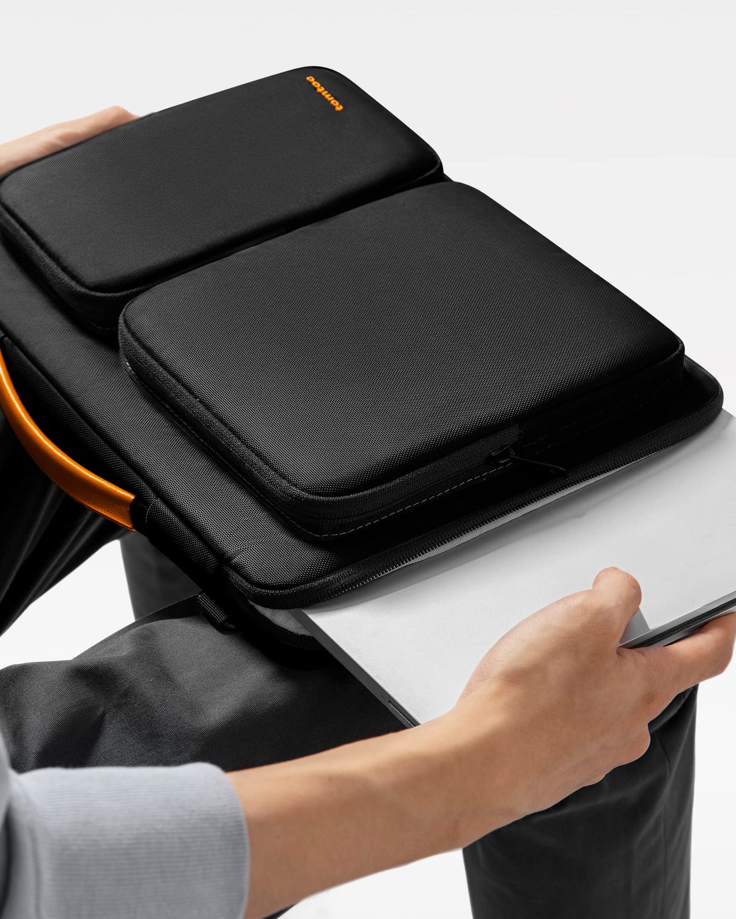 tomtoc Laptop Shoulder Bag for 14-inch MacBook Pro M3/M2/M1 Pro/Max A2918 A2992 A2779 A2442 2023-2021, 13.5-14.4 Surface Laptop 6/5/Studio 2, Surface Book 3, 360 Protective Case Fit Asus VivoBook