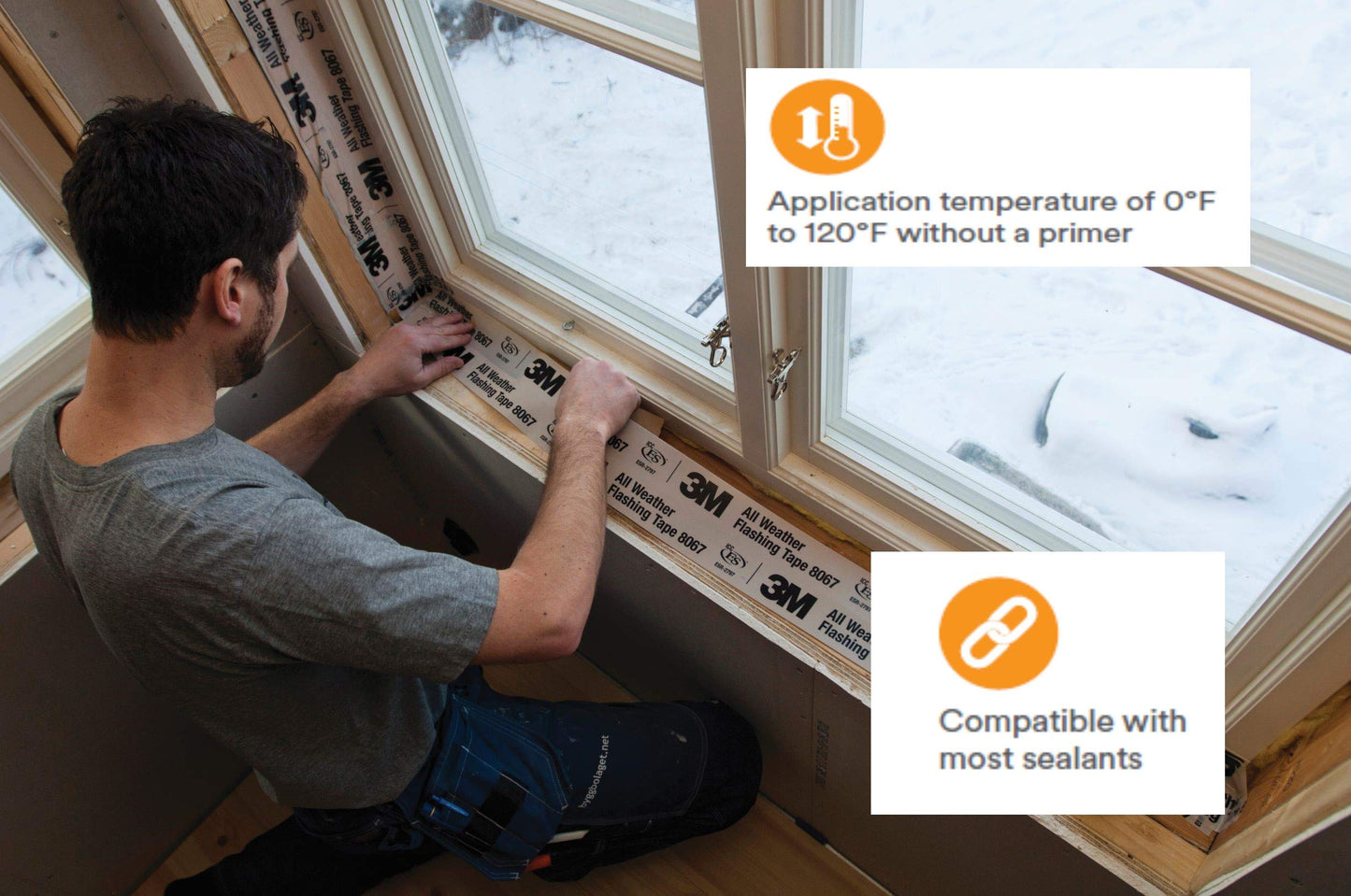 3M Flashing Tape 8067 – 6 in x 75 ft - Waterproof - Adhesive Backed - All Weather - Seal Doors, Windows, Openings in Wood Frame Construction