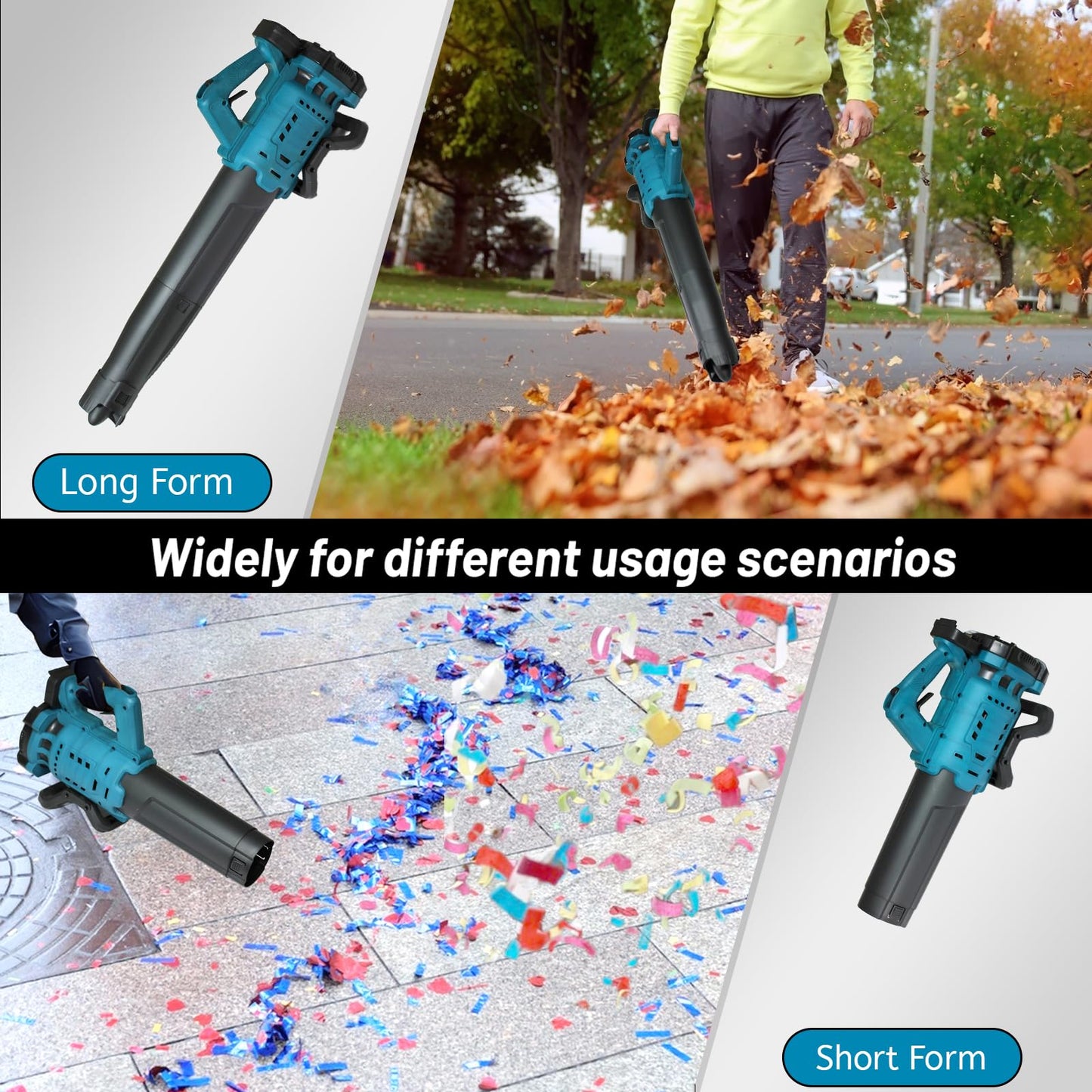 Cordless Leaf Blower for Makita 18V Battery, 580CFM 450MPH Electric Leaf Blower, Brushless Motor Lightweight Handheld Leaves Blower for Lawn Care, Patio, Snow, Dust, Leaves (Battery NOT Included)