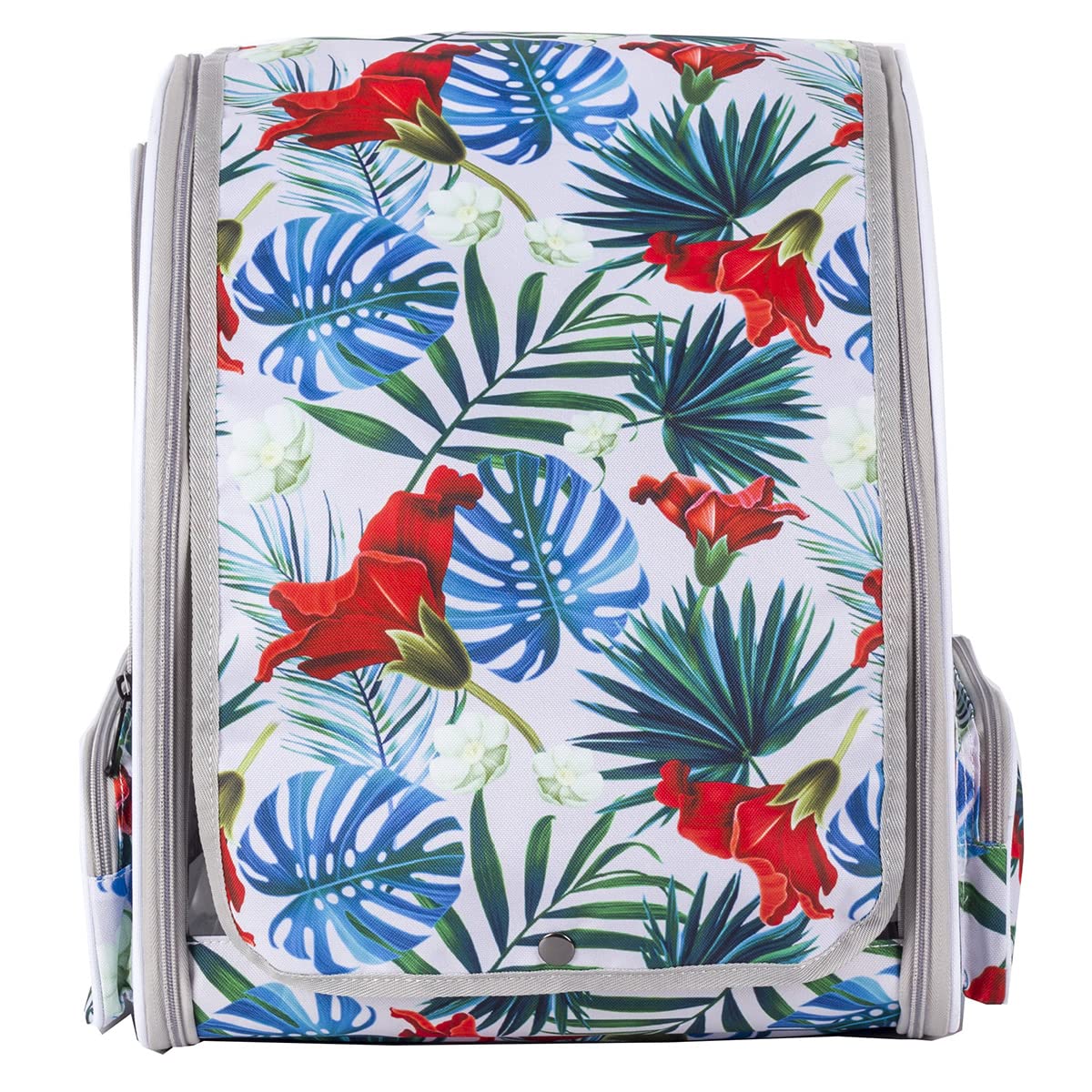 ORIZZP Bird Backpack Carrier with Stand Perch, Travel Backpack for Hiking, Airline Approved Printed Floral Bird Backpack