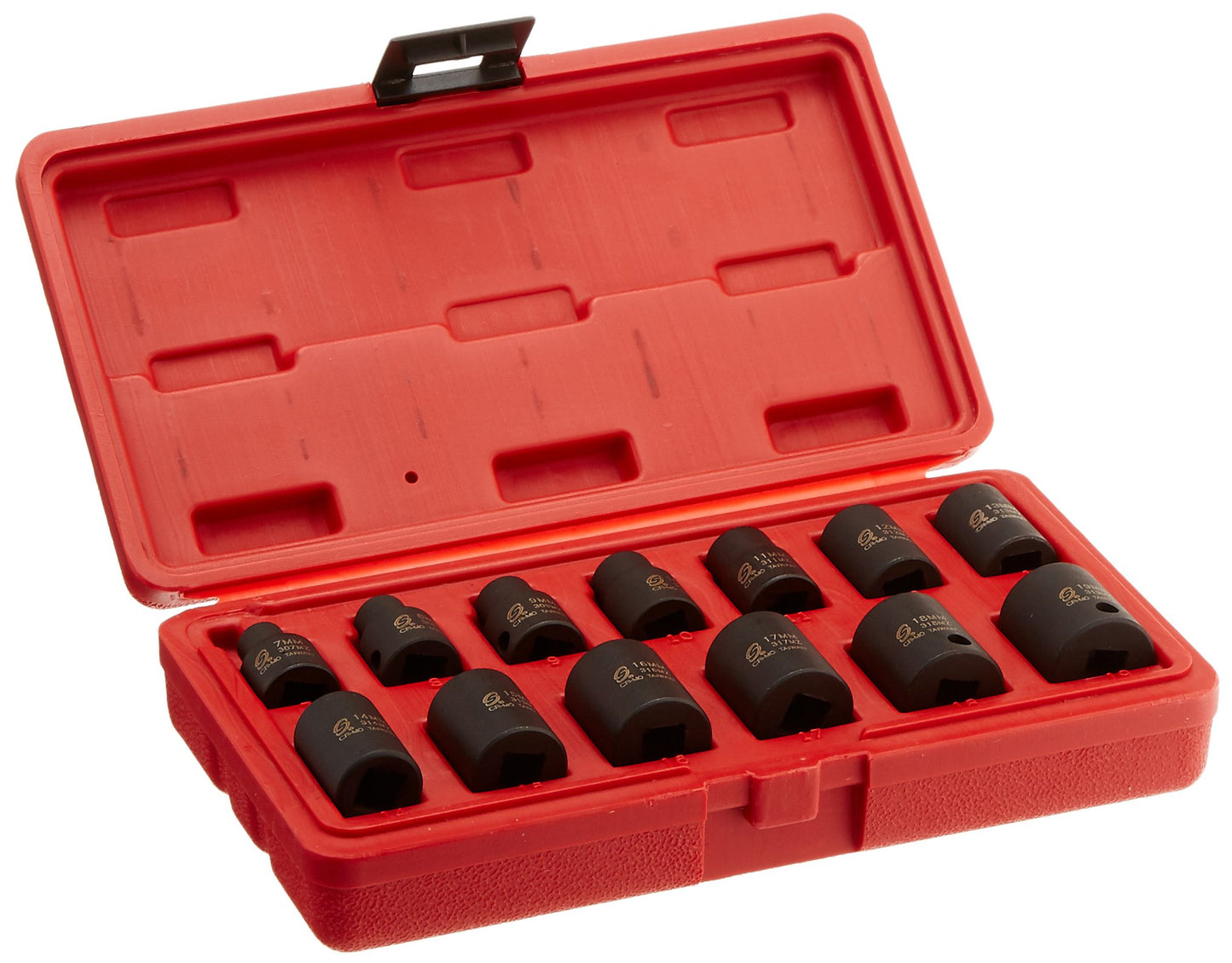 Sunex 3675 3/8-Inch Drive Standard Metric 12 Point Impact Socket Set, 13-Piece