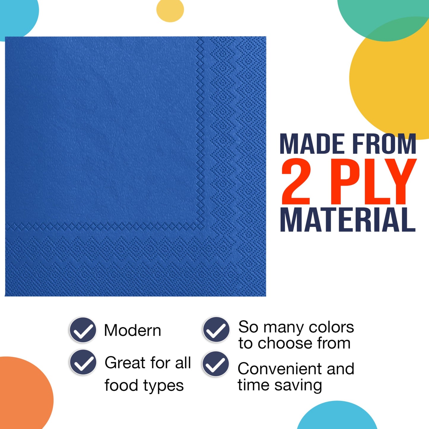300 Pack Dark Blue Napkins Disposable, 2 Ply Party Napkins, Dark Blue Disposable Napkins, Fun Napkins Everyday – Great As Cocktail Napkins Or Beverage Napkins Paper Exquisite