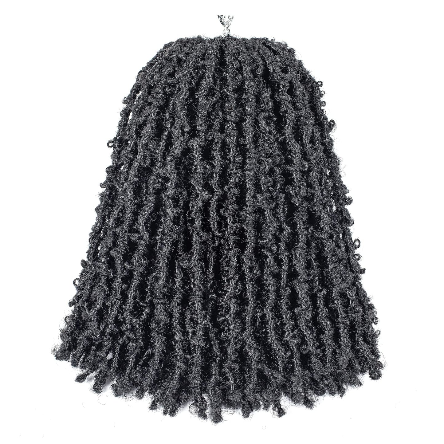 GUOHUI Super Light Butterfly Locs Crochet Hair 12 Inch 6 Packs Pre-Looped Soft Distressed Faux Locs Braids for Women Kids (12 Inch,1#)