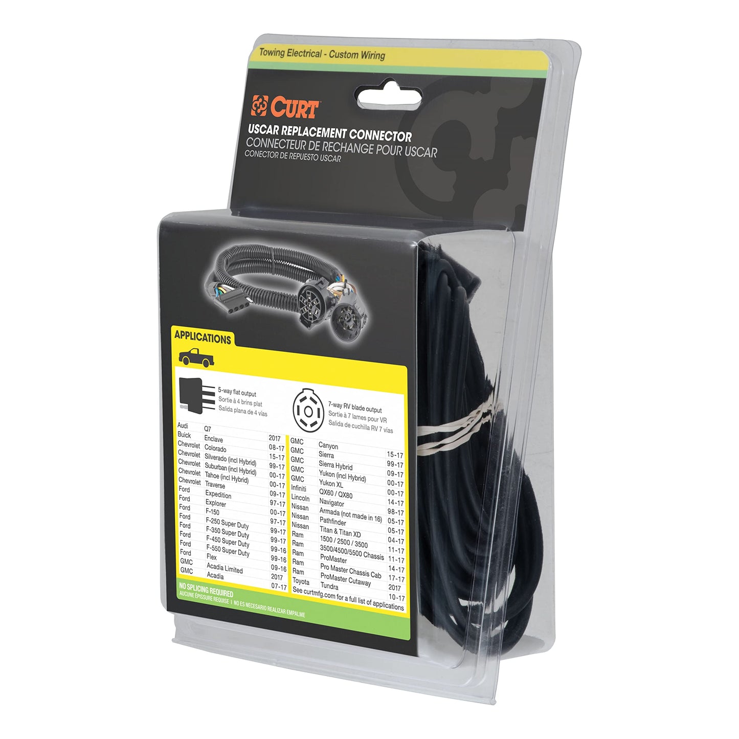 CURT Manufacturing 56584 Replacement Vehicle-Side Custom USCAR 5-Pin Trailer Wiring Harness
