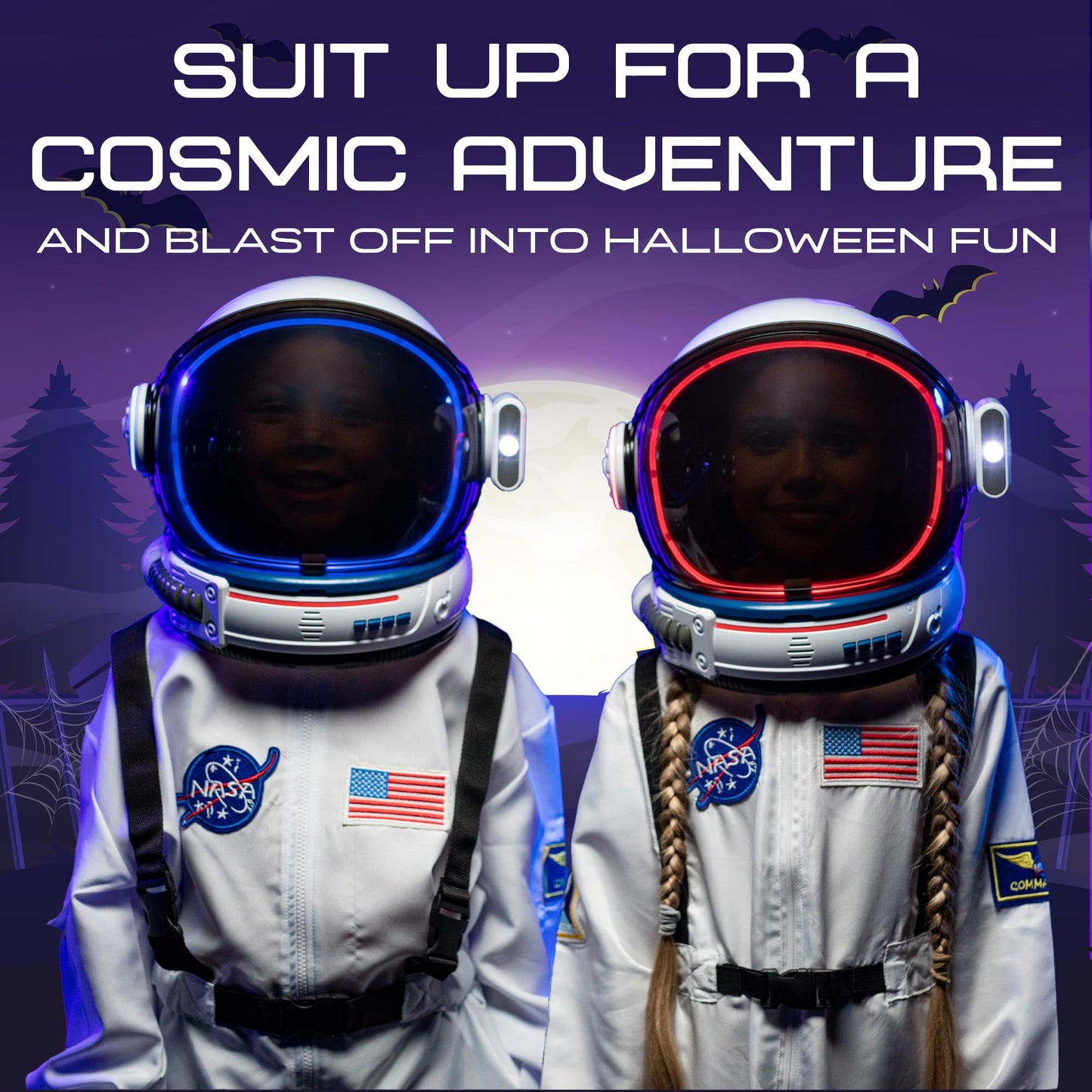 AEROSQUAD Kids Astronaut Helmet, NASA Space Helmet for Kids & Adults with LED Lights, Movable Visor & Mission Sounds, Astronaut Helmet, Role Play Halloween Dress for Boys & Girls.(Helmet only)