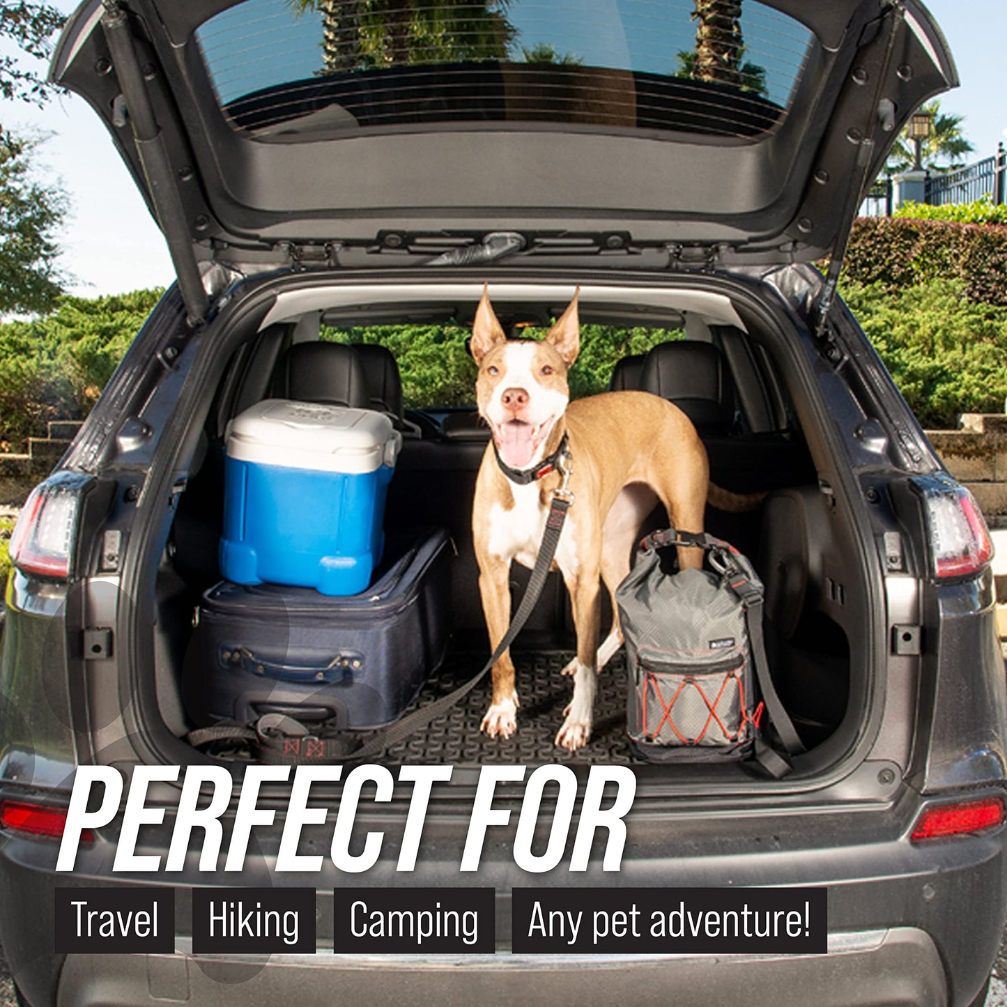 Leashboss Portable Dog Food Travel Bag, Pet Travel Food Storage Container, Large Capacity Kibble Carrier Pet Food Bin, Cat Food Container, Dog Accessories for Camping