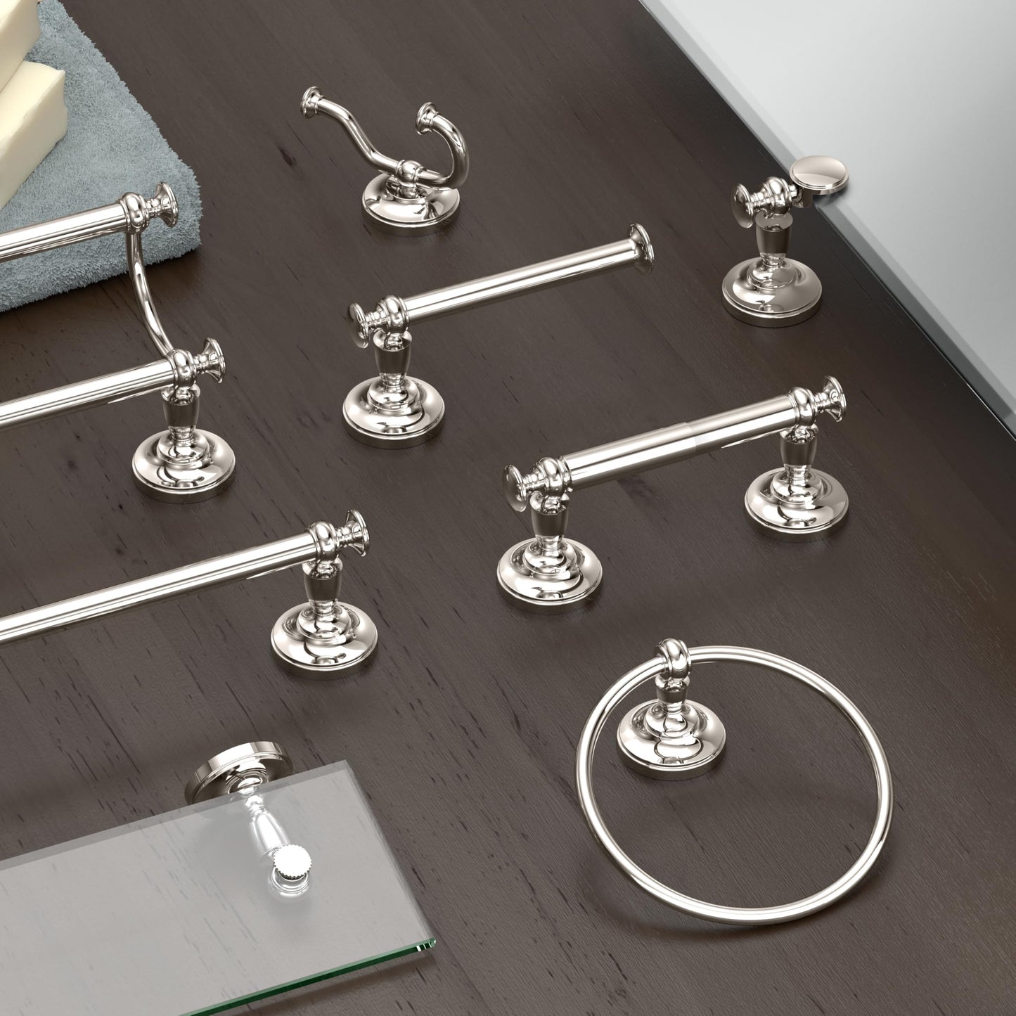 Gatco 4122 Tavern Towel Ring, Polished Nickel, 6.5"