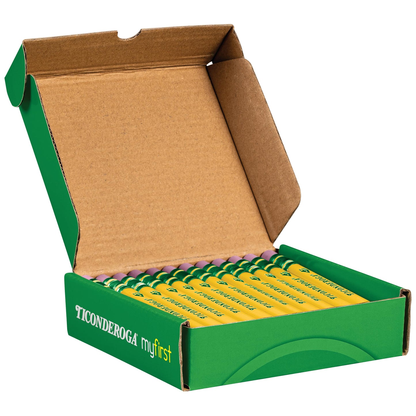Ticonderoga My First Short Triangular Wood-Cased Pencils, #2 HB Soft, Yellow, 36 Count