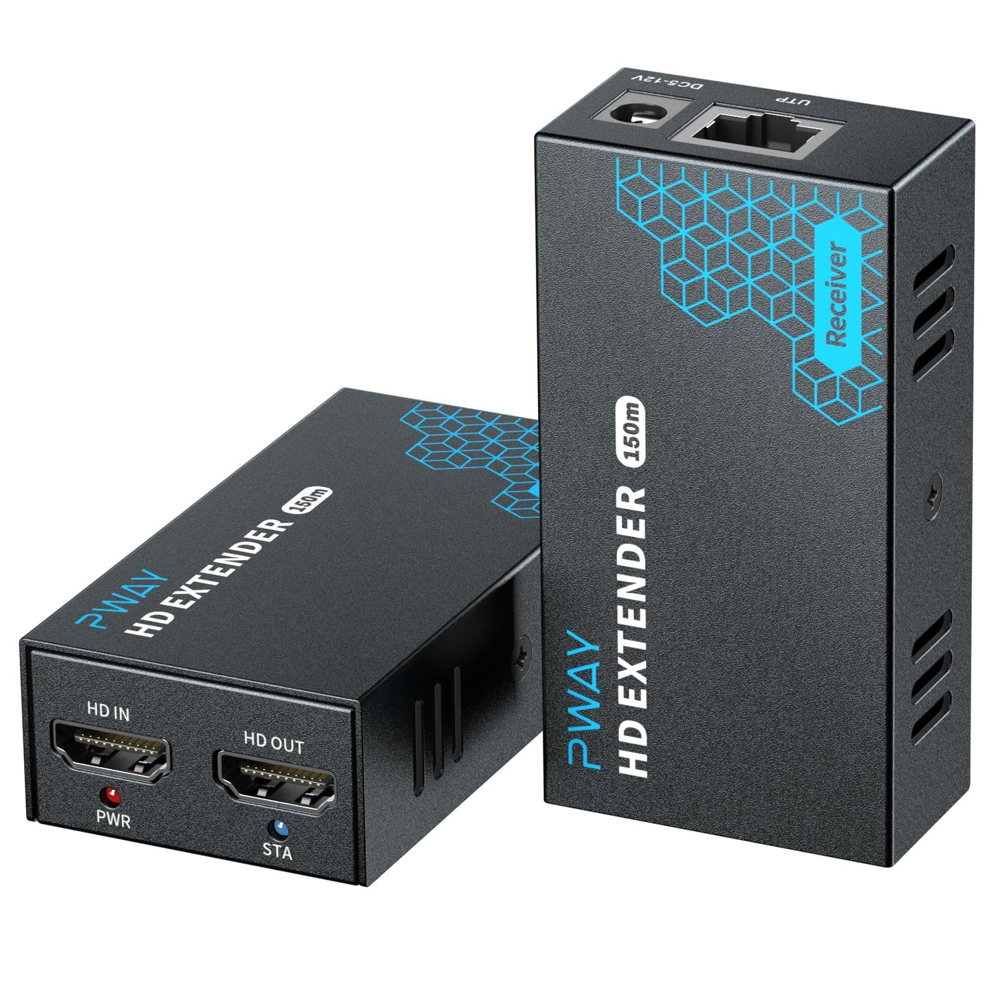 PWAY HDMI Over IP Extender 150m-EDID Management, Local Loop Out, 1-to-Many Multi-Output for 1080P@60Hz Video Transmission-Professional AV Solution