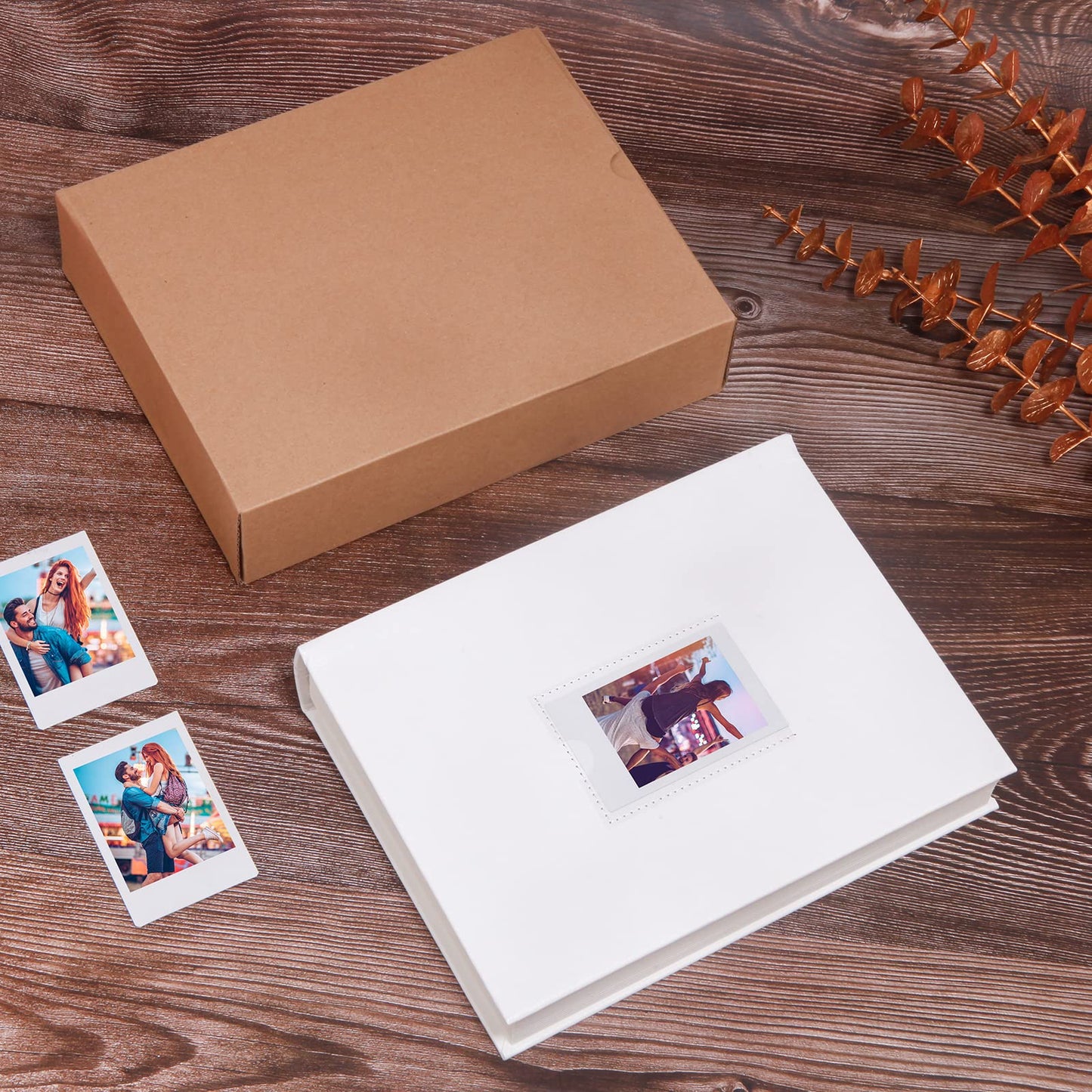 Ruibytree 128 Pockets Instant Mini Photo Album for 2x3 Pictures, Faux Leather Hardcover Fits Polaroid Photo Albums with Writing Space for Fujifilm Instax Mini Series Instant Film, White