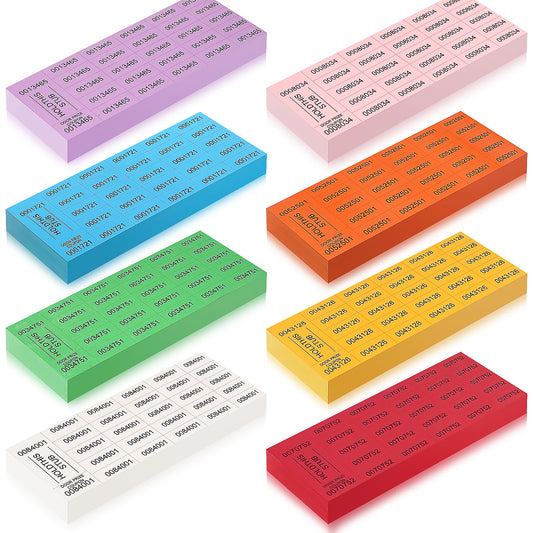 1000 Sheets 25 Bid Raffle Ticket Numbers, Deep Color Auction Tickets Serial Numbered Silent Penny Auction Tags for Church, Events