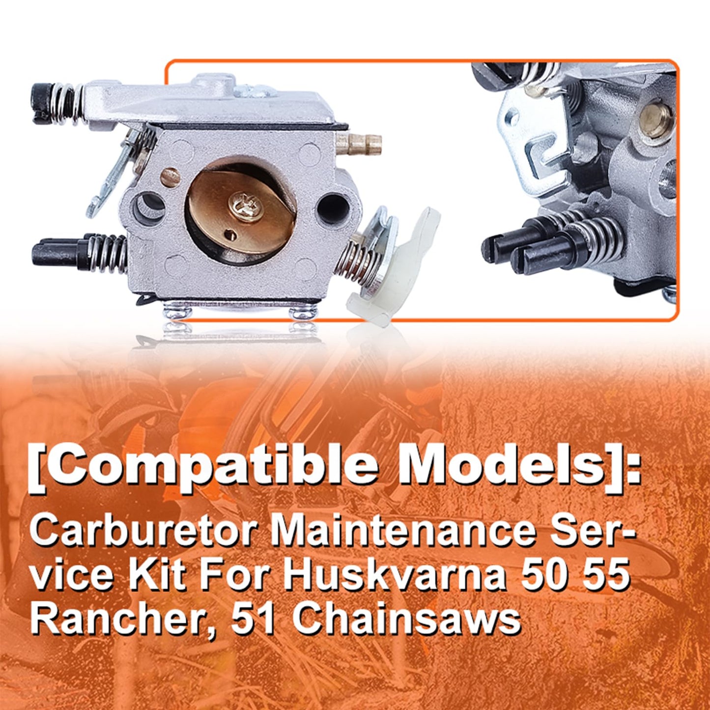 Mtanlo Carburetor Tune Up Kit for Husqvarna 55 51 Rancher Chainsaw Walbro WT-170-1 WT-170#503281504 with Air Filter Fuel Cap Choke Rod Parts