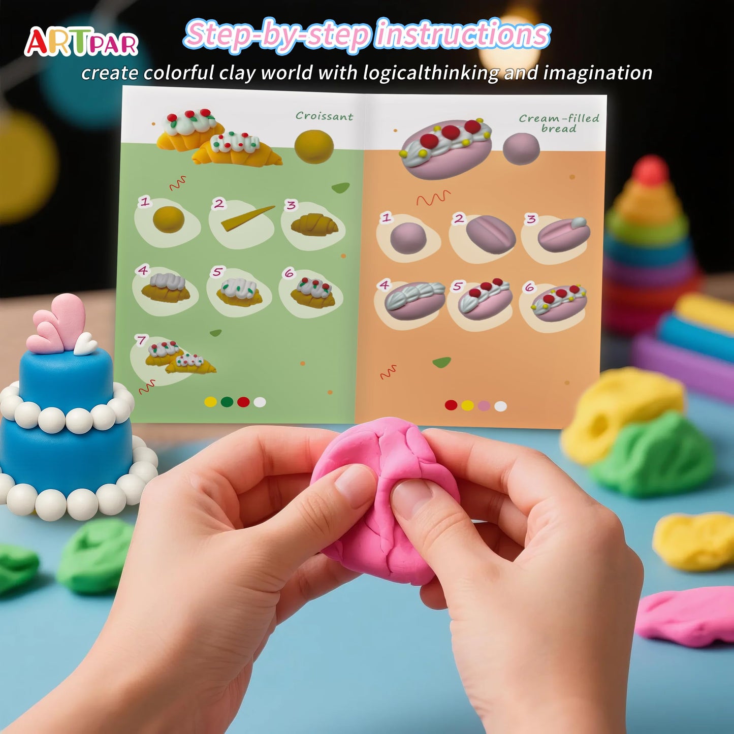 ARTPAR Air Dry Clay for Kids,Modeling Clay Kit,Model Magic Sculpting Set,Ultra Light & Soft, Safe Non-Sticky | 12 Box DIY Art and Crafts School Projects, Home Party Favors for Boys & Girls