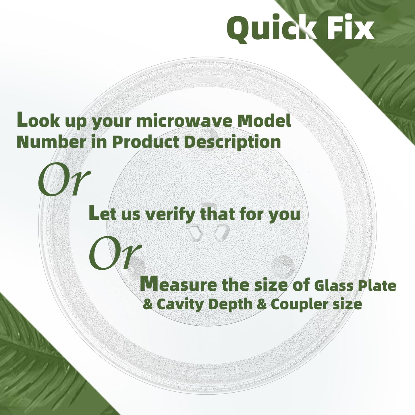Gemroom 13.5" 340mm Microwave Turntable Plate Compatible with Panasonic F06015Q00AP F06014T00AP, 13 1/2 inch Replacement Microwave Glass Plate for GE WB49X10114