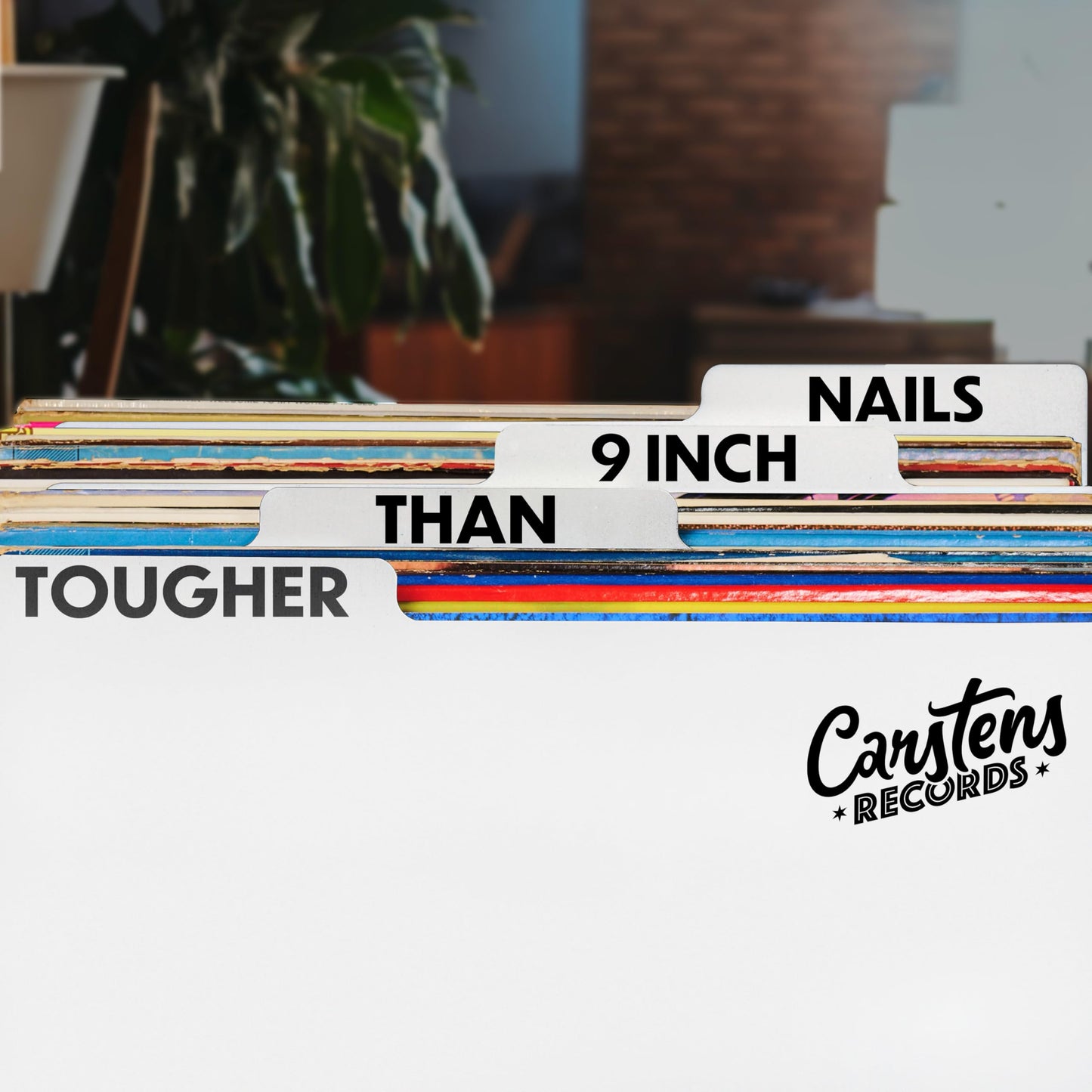 Carstens Records Heavy Duty Vinyl Album Dividers A-Z | Single Sided Printing | 12" LP Organizers with Tabs | Pack of 26 White | Made in The USA | for Side Browsing