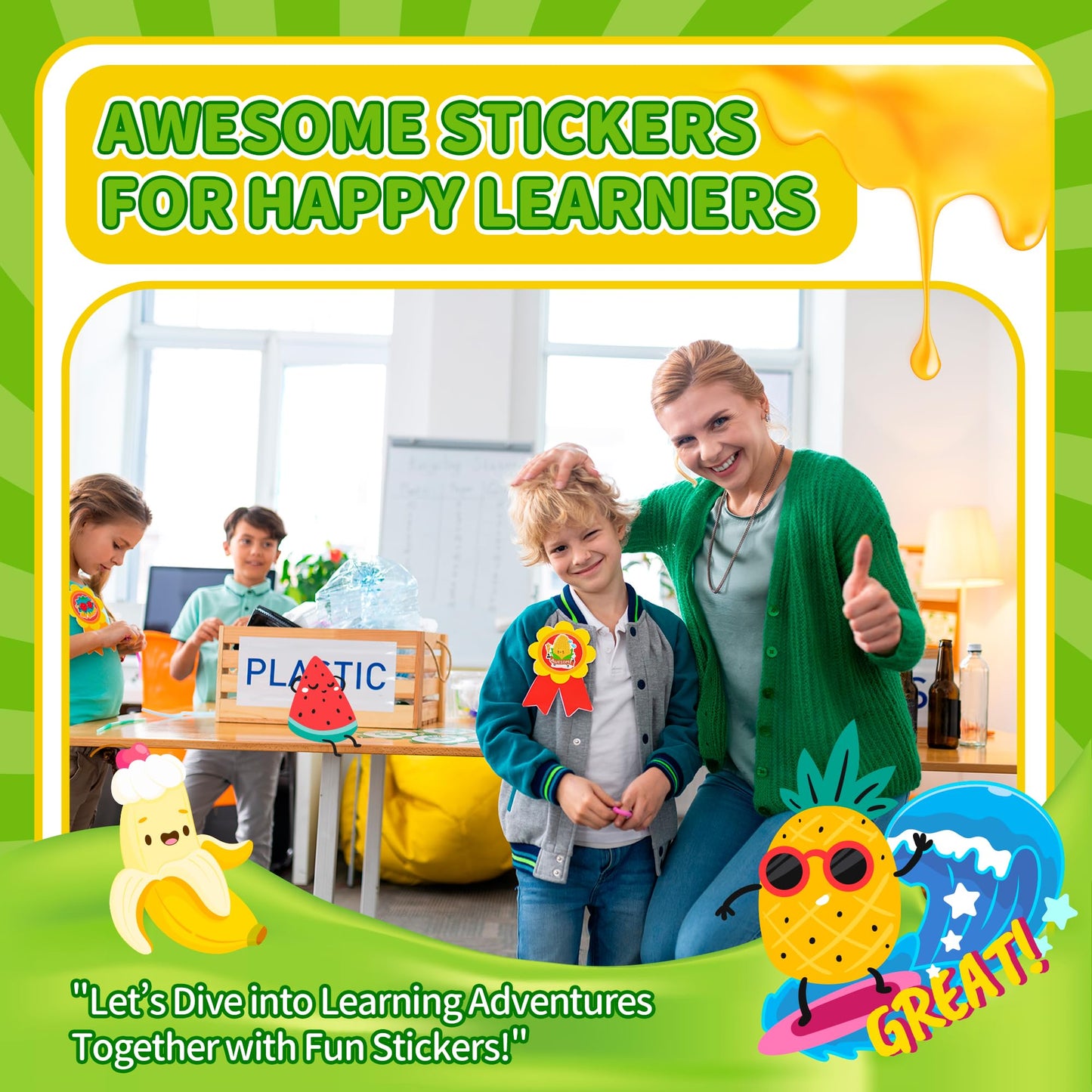 300PCS Large Scratch and Sniff Stickers, Scented Smelly Stickers for Kids, Bigger Motivational Reward Sticker with 25 Scents, Incentive Teacher Students Sticker Must Haves for Classroom School Supply
