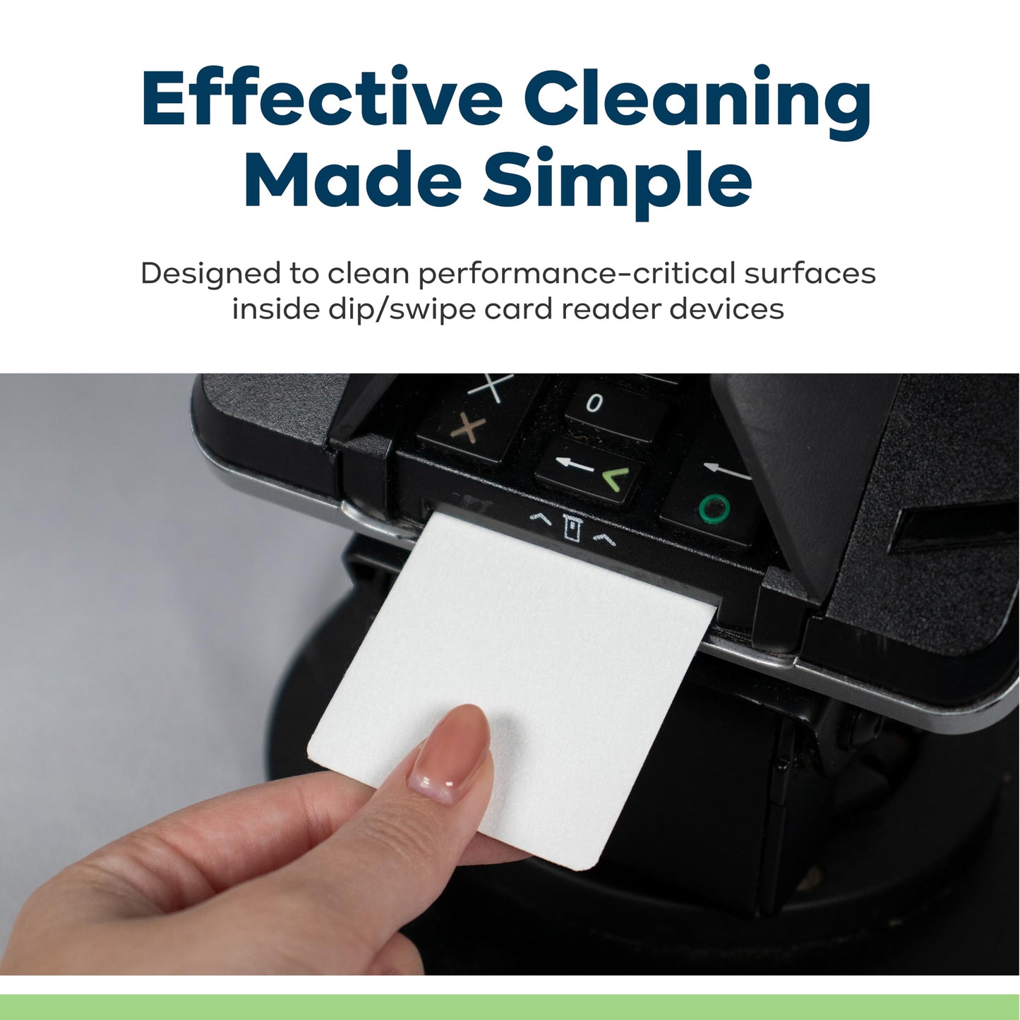 KICTeam - Cleaning Cards for Swipe Card Readers, Time/Badge Readers, Hotel Door Readers & More (50 Cards) - Presaturated with Quick Drying Solution - Made in USA