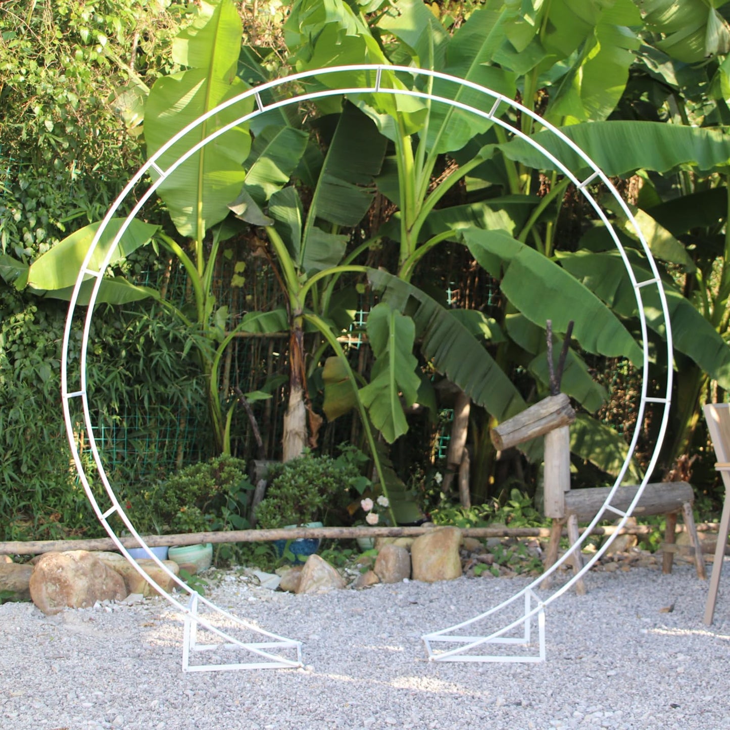Heyfurni 200cm Round Garden Arch,Wedding Arch,Balloon,Metal Circle Backdrop Stand for Parties, Balloons, Baby Showers, Birthday Celebrations,6.6ftArch, Easy Assembly,200 x100cm, Sqaure, Metal