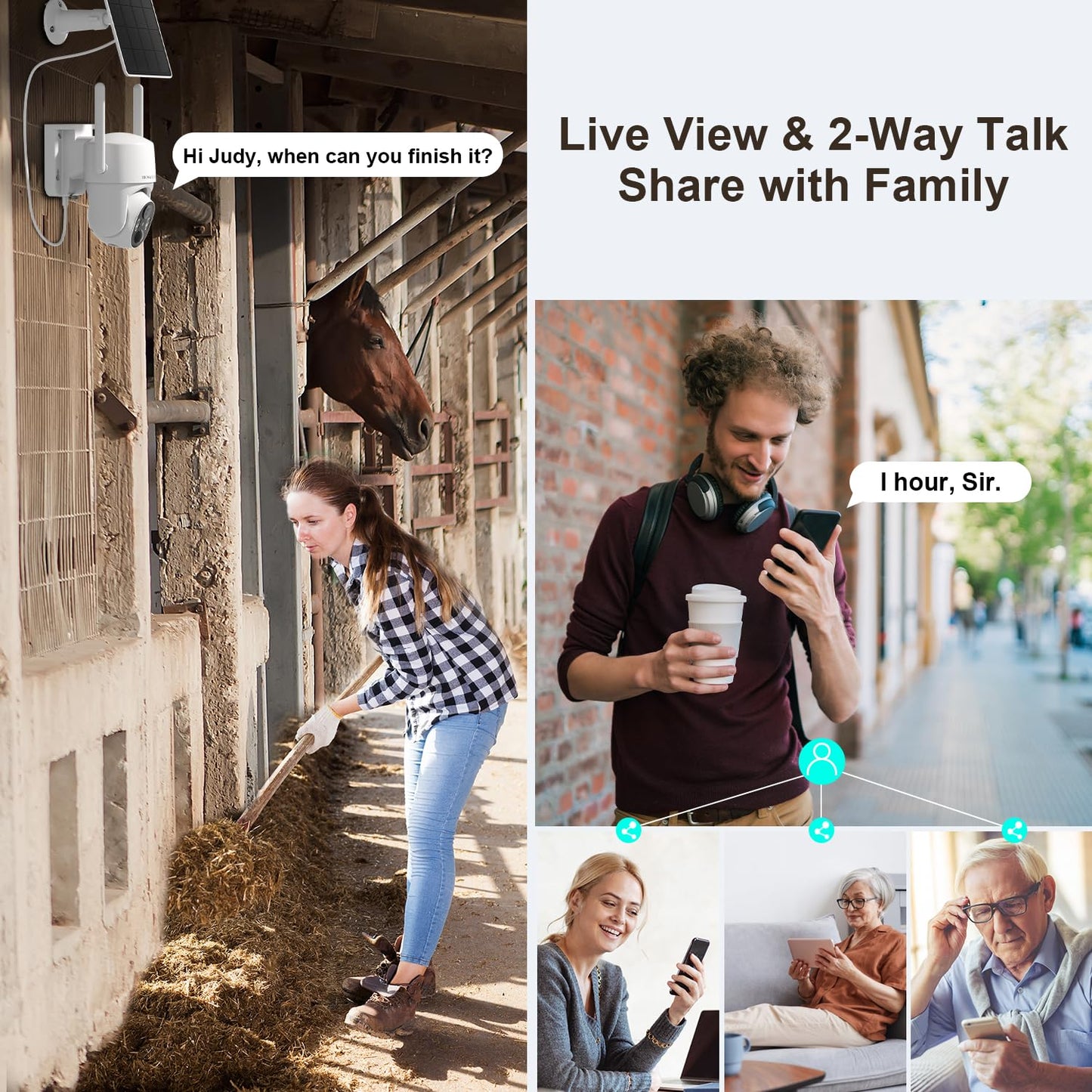 4G LTE Cellular Security Camera Wireless Outdoor, Wireless Security Camera Outdoor No WiFi, Outdoor Security Camera Solar Powered, 2K HD, PTZ 360° View, Smart PIR Motion Detection, 2 Way Talk, 2 Pack