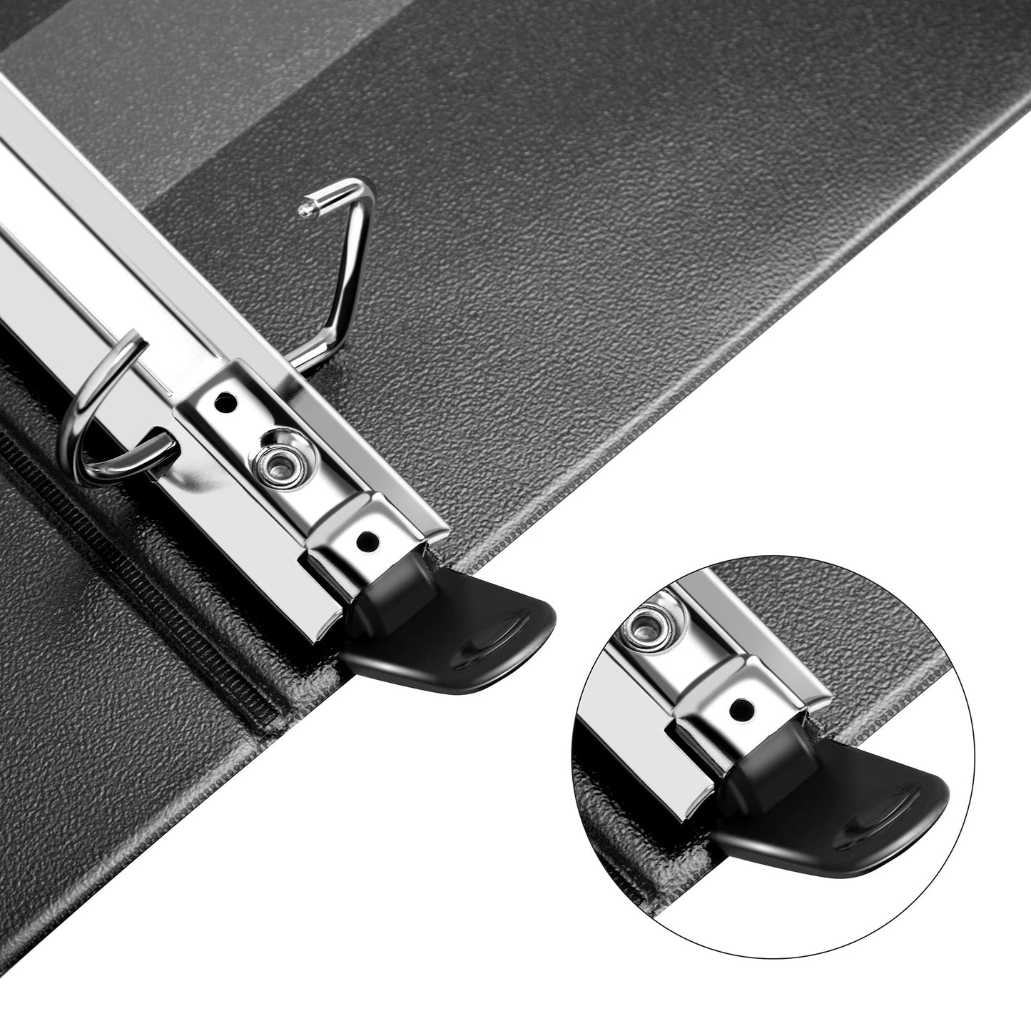 Amazon Basics 12.7 cm Binder, Heavy Duty, 3 Ring, Customizable View, D-Ring, 2-Pack, Black