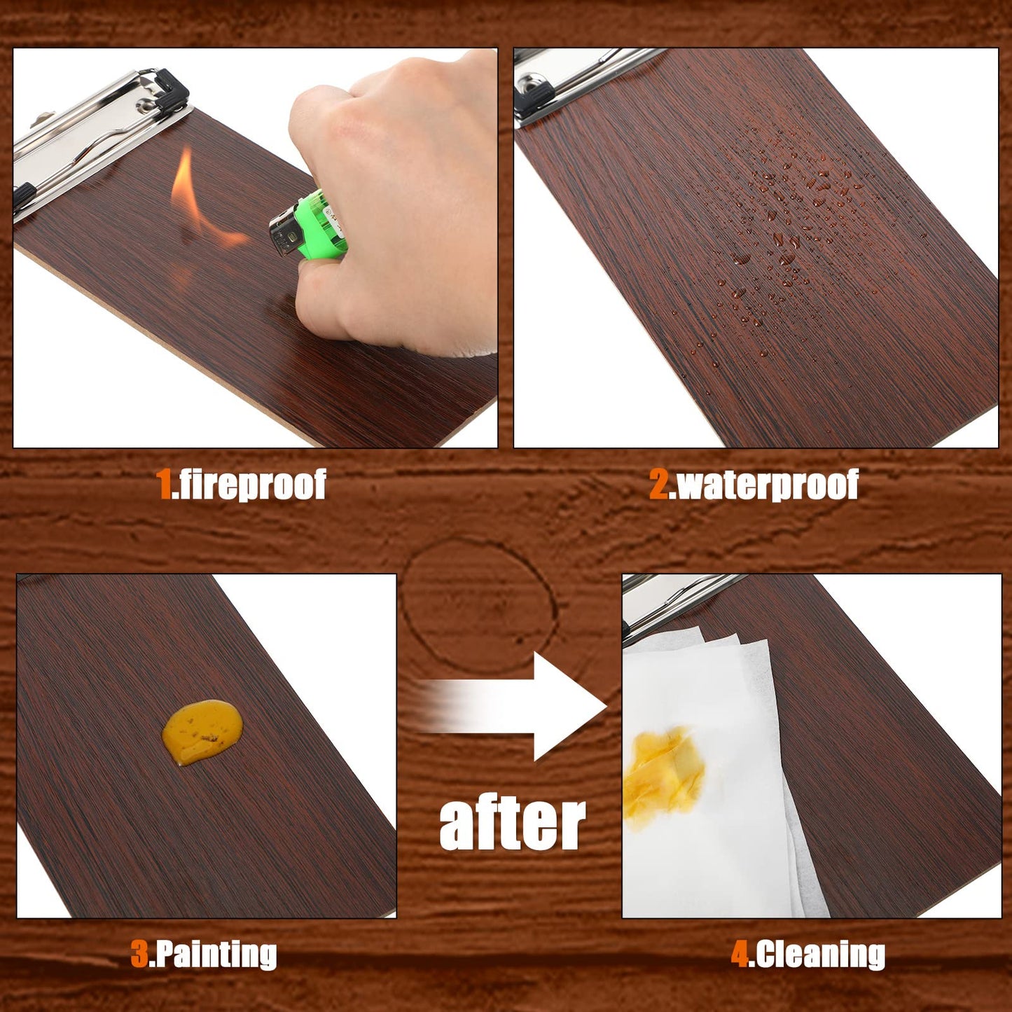 Mini Clipboard Small Clipboards Wooden Half Page Clipboard Wood Check Presenters Kids Clipboards for Restaurant School Waitress Guest Server Books Menu Holder 8 x 4 Inch (20 Pieces)