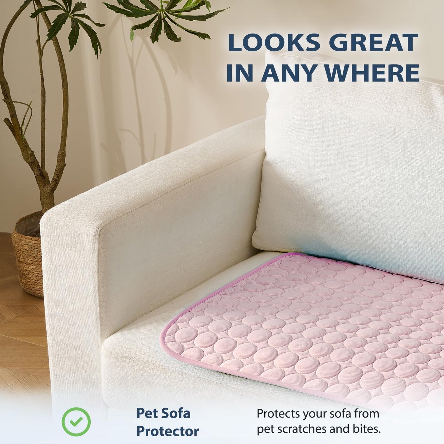 MICROCOSMOS Summer Cooling Mat & Sleeping Pad- Water Absorption Top, Materials Safe, Easy Carry, EZ Clean. Keep Cooling for Pets, Kids and Adults.(Pink, 48" x24")