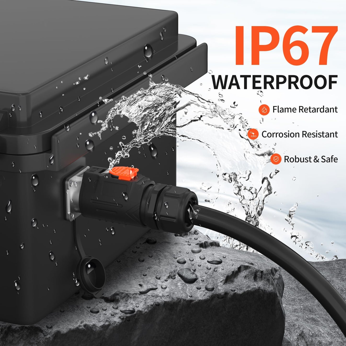 RVMARINEPAT 100 Amp Trolling Motor Plug and Receptacle Set - 6 to 4 AWG Wire Circular Connector - Fast Locking 2 Pin 12V-48V Power Connector - Waterproof for Marine Boat