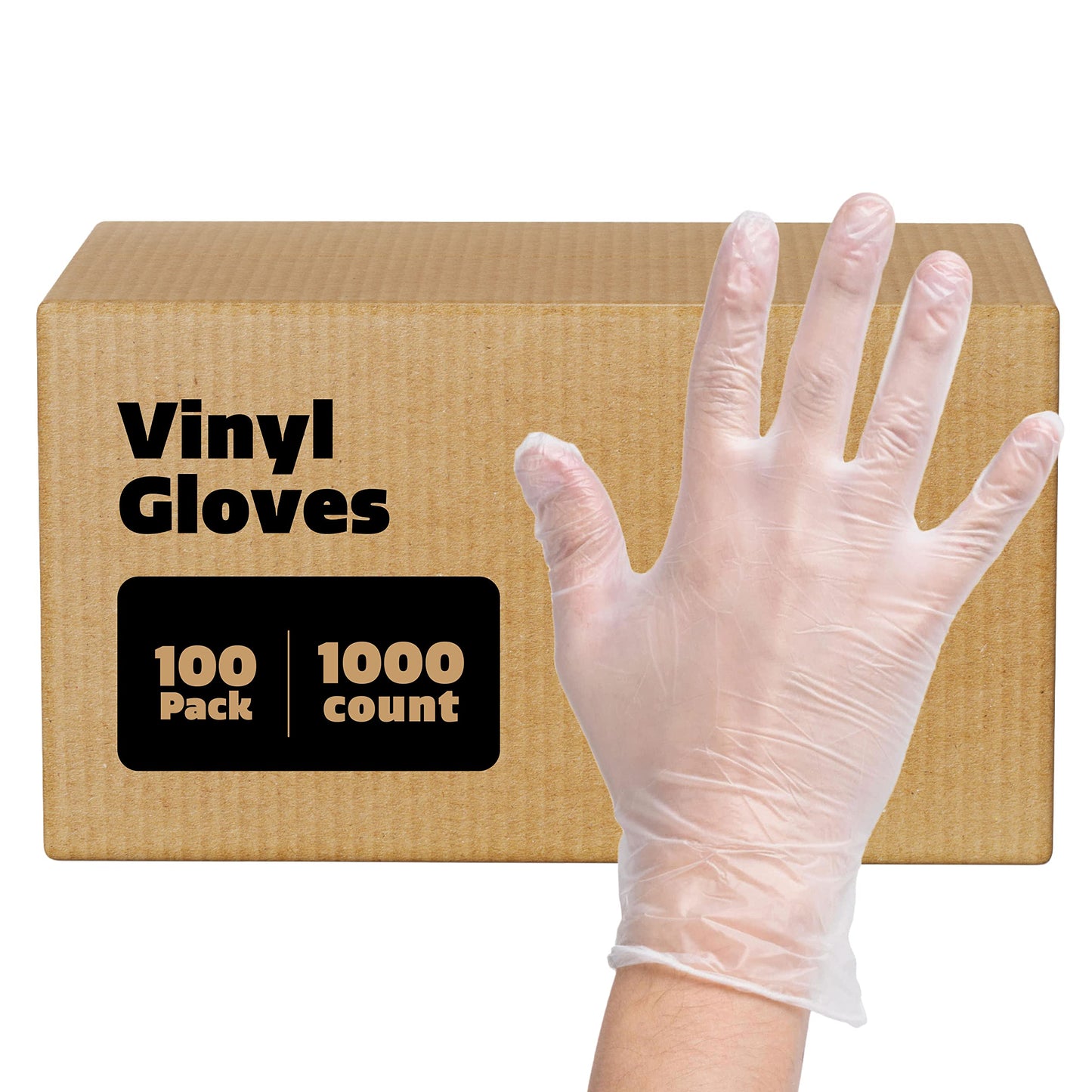 Comfy Package Disposable Vinyl Gloves [Case of 1000] – Clear, Latex-Free, Powder-Free – Food Safe for Cooking, Cleaning, Food Handling – BPA-Free -Large