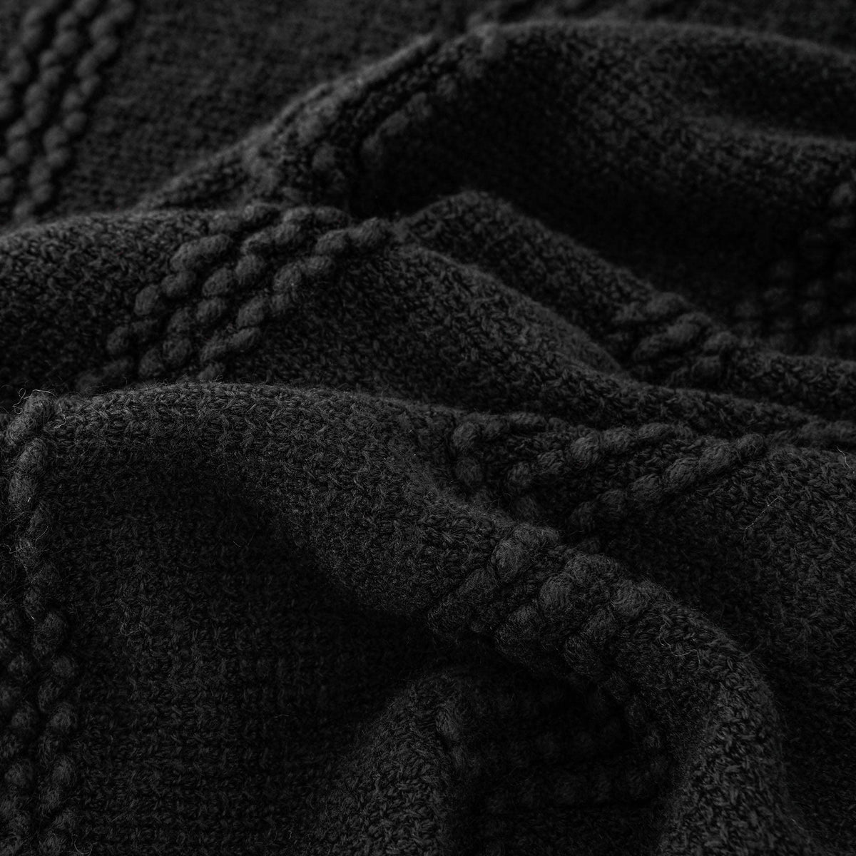 BATTILO HOME Black Throw Blanket Geometric Pattern Decorative Indoor Outdoor Lightweight Throws for Sofa Couch Chair Home Decor 50"x60"