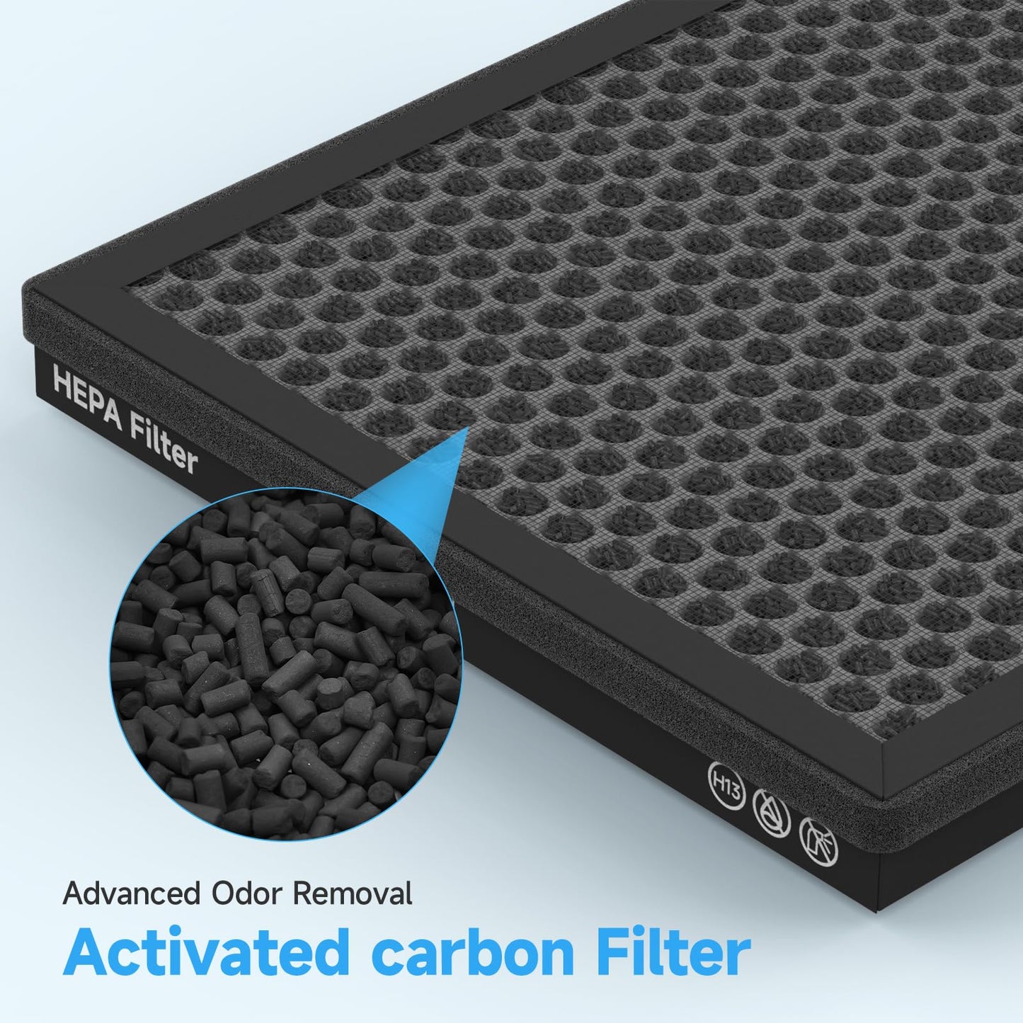 MK-AP01 Replacement Filter Compatible with TER Air MK-AP01 Air Purifier, Double-Sided Filters for Home Large Room up to 3000sq.ft with Washable Pre-filter, 4 Pack