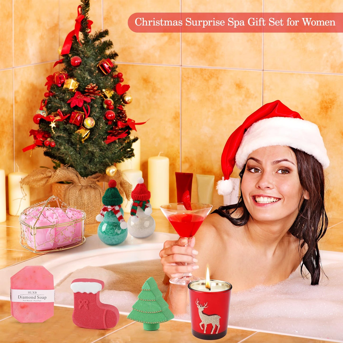 Christmas Advent Calendar 2024 For Adult Women, Christmas 24 Pieces Beauty Fashion and Jewelry Bath Sets Countdown Gifts, Christmas Surprise Gift Baskets for Women, Mom, Wife, Sister, Colleague, Adult