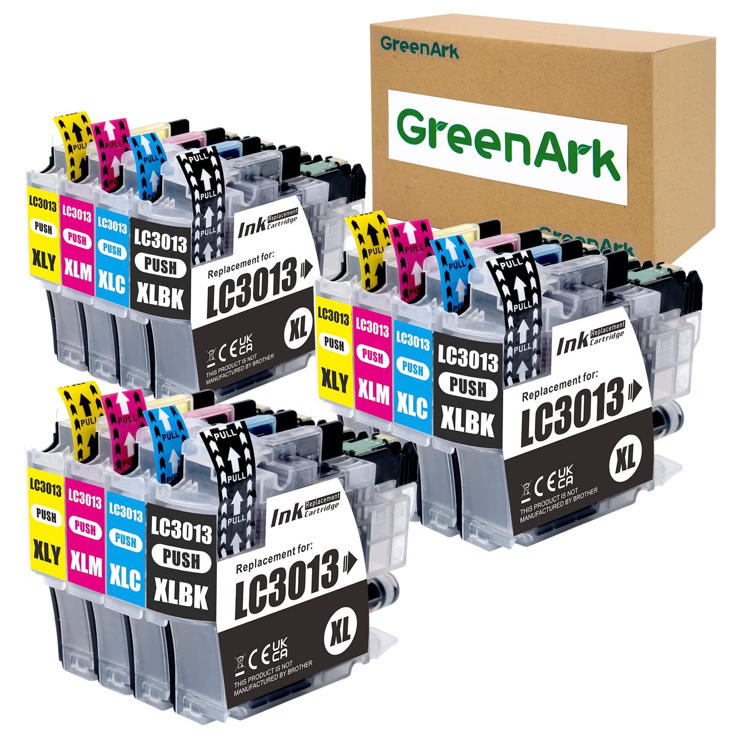GREENARK Compatible LC3013 LC3013XL Replacement for Brother Ink Cartridge LC3013 LC3013XL for Brother MFC-J491DW, MFC-J497DW, MFC-J690DW, MFC-J895DW Printer (3 Black, 3 Cyan, 3 Magenta, 3 Yellow)