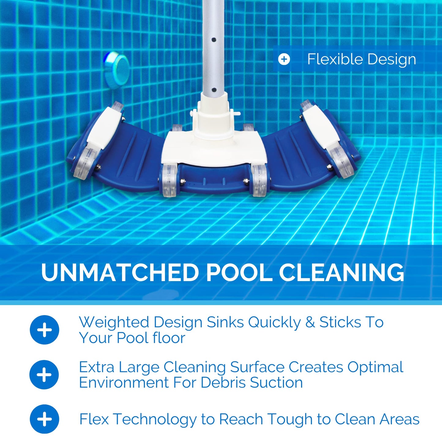 Solstice by International Leisure Products Swimline 8150 Weighted Flex Vacuum Head, Blue