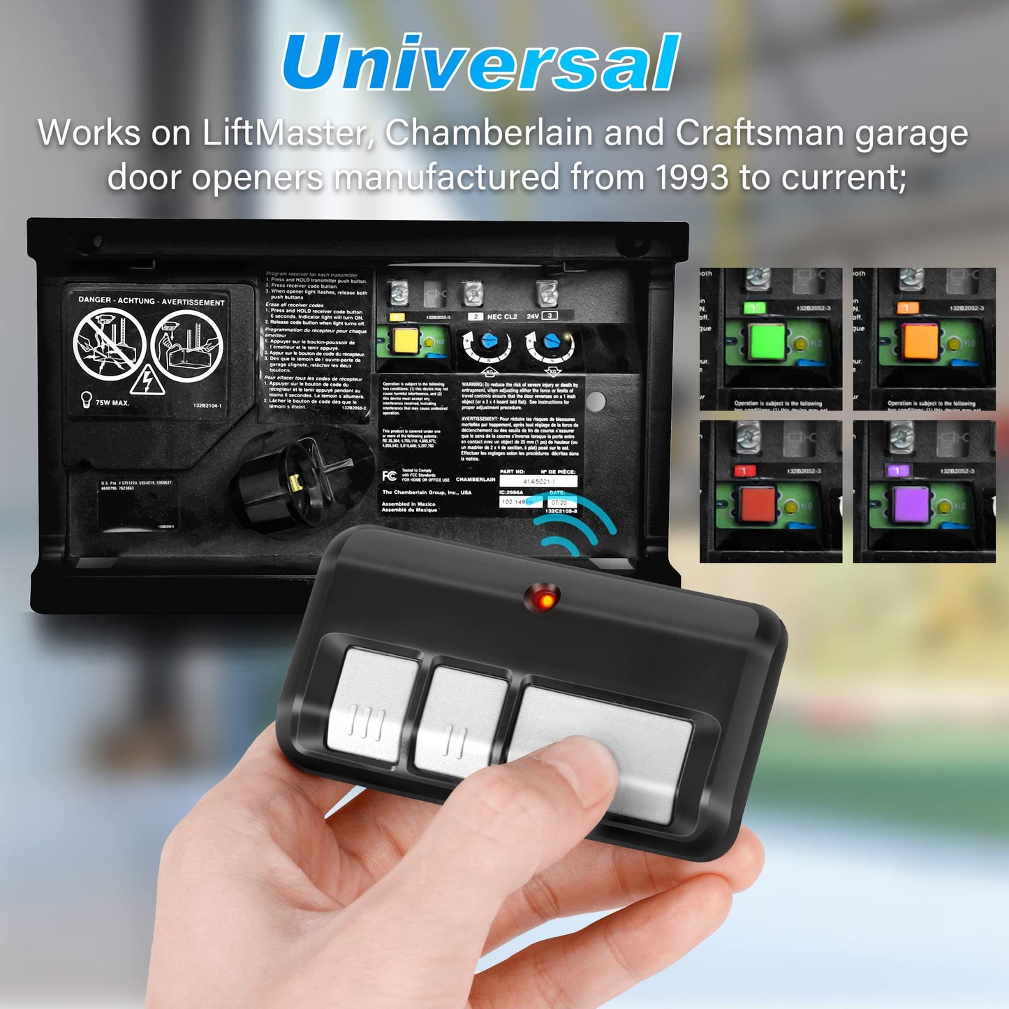 3 for Chamberlain LiftMaster Craftsman Garage Door Opener Remote 893LM 893Max 971LM Universal