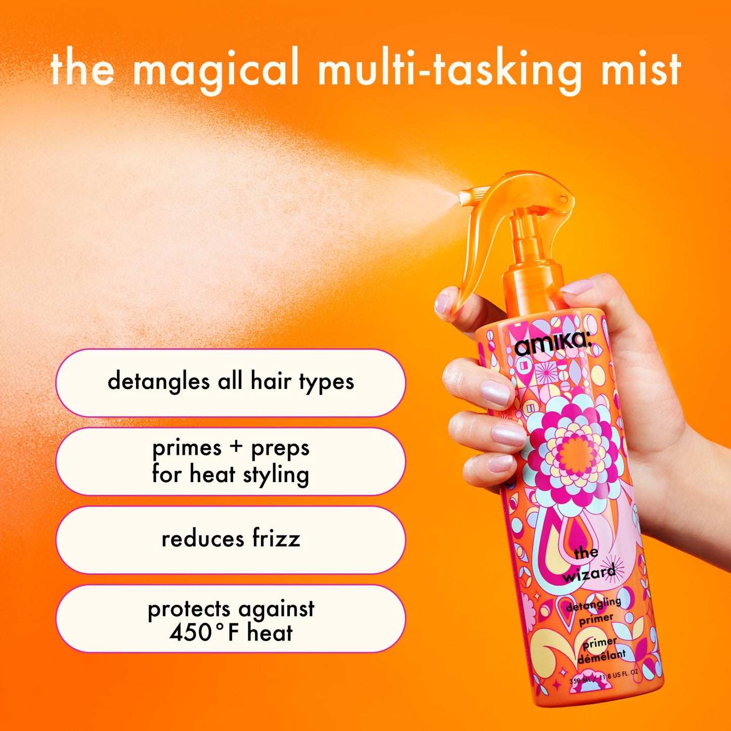 amika the wizard detangling hair primer, 150ml