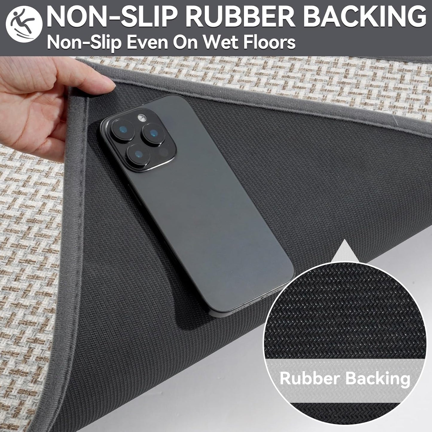 YDKGL Indoor Door Mat 24x72 Dirt Resistant and Absorbent, Non-Slip Rubber Backing Floor Mats, Easy Clean Low-Profile Doormat for Entryway, Front Door, Inside Entrance Gray