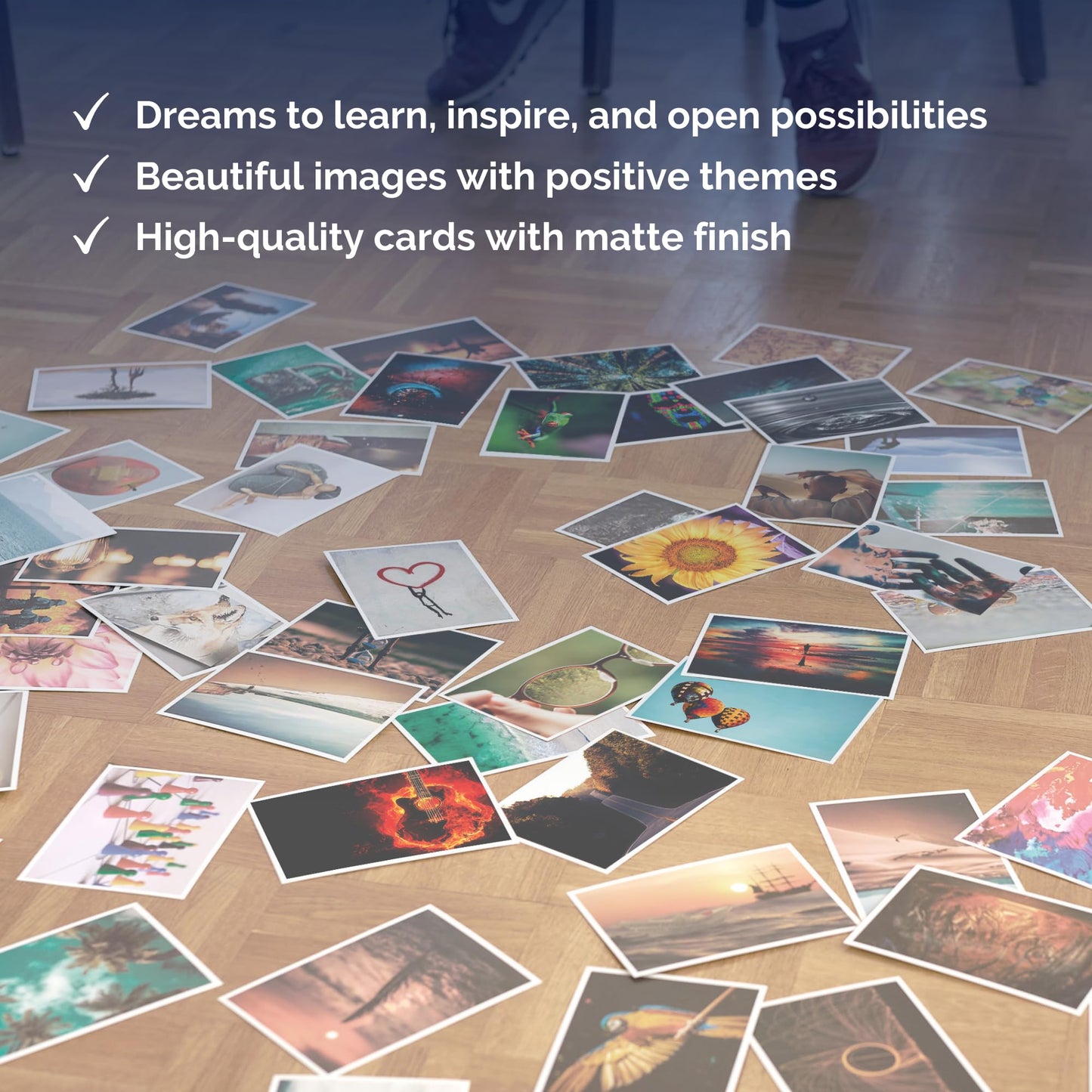 metaFox - 52 Inspirational Cards, Positive Affirmations & Motivational Postcards, Picture Cards For Coaching & Therapy, Mindfulness, Original Motivational Deck