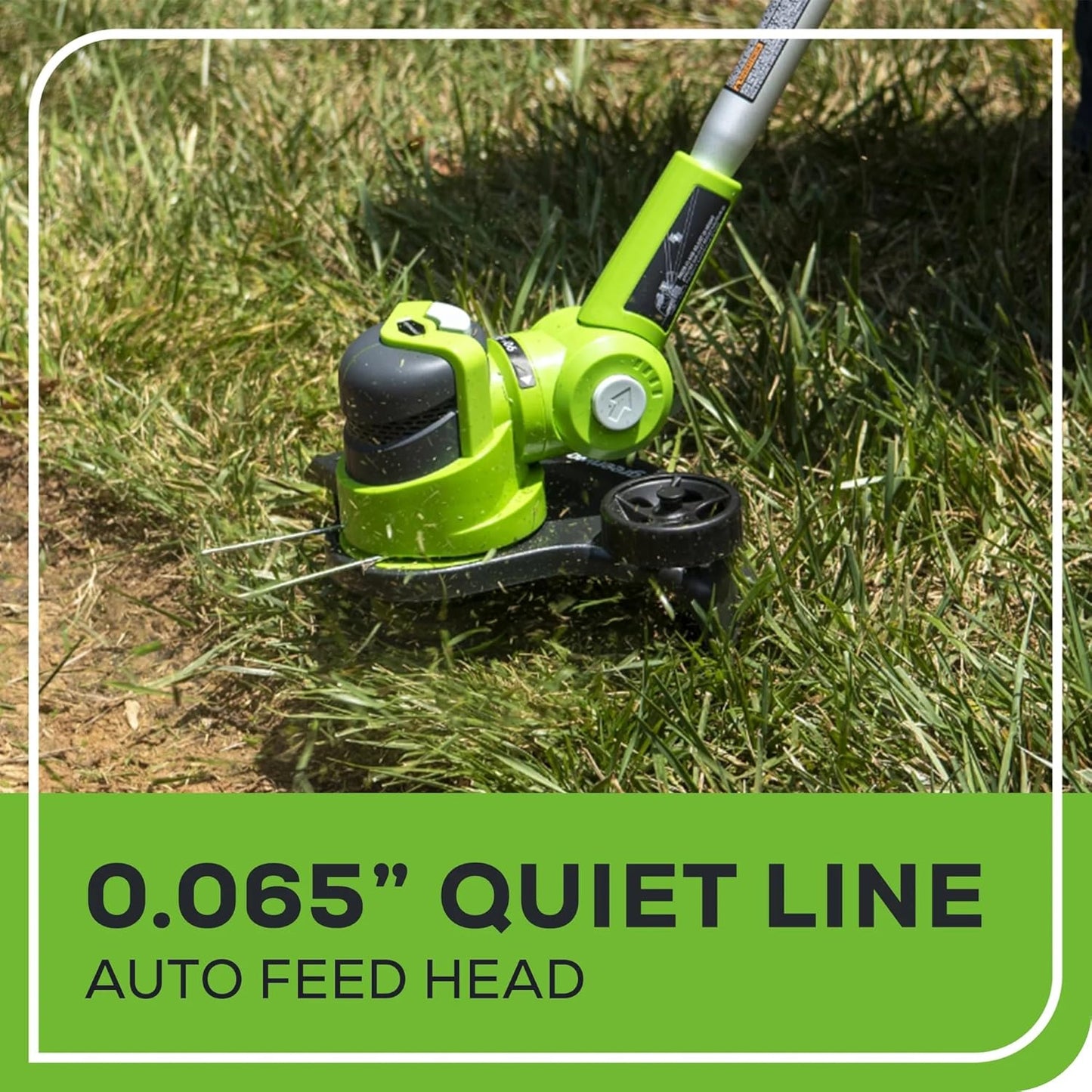 Greenworks 24V 12" Cordless String Trimmer & Edger, Battery Powered | Automatic Feed | Adjustable Handle | Lightweight for Home Yard, Lawn Edges, Driveway, & Garden Borders Maintenance, Tool Only
