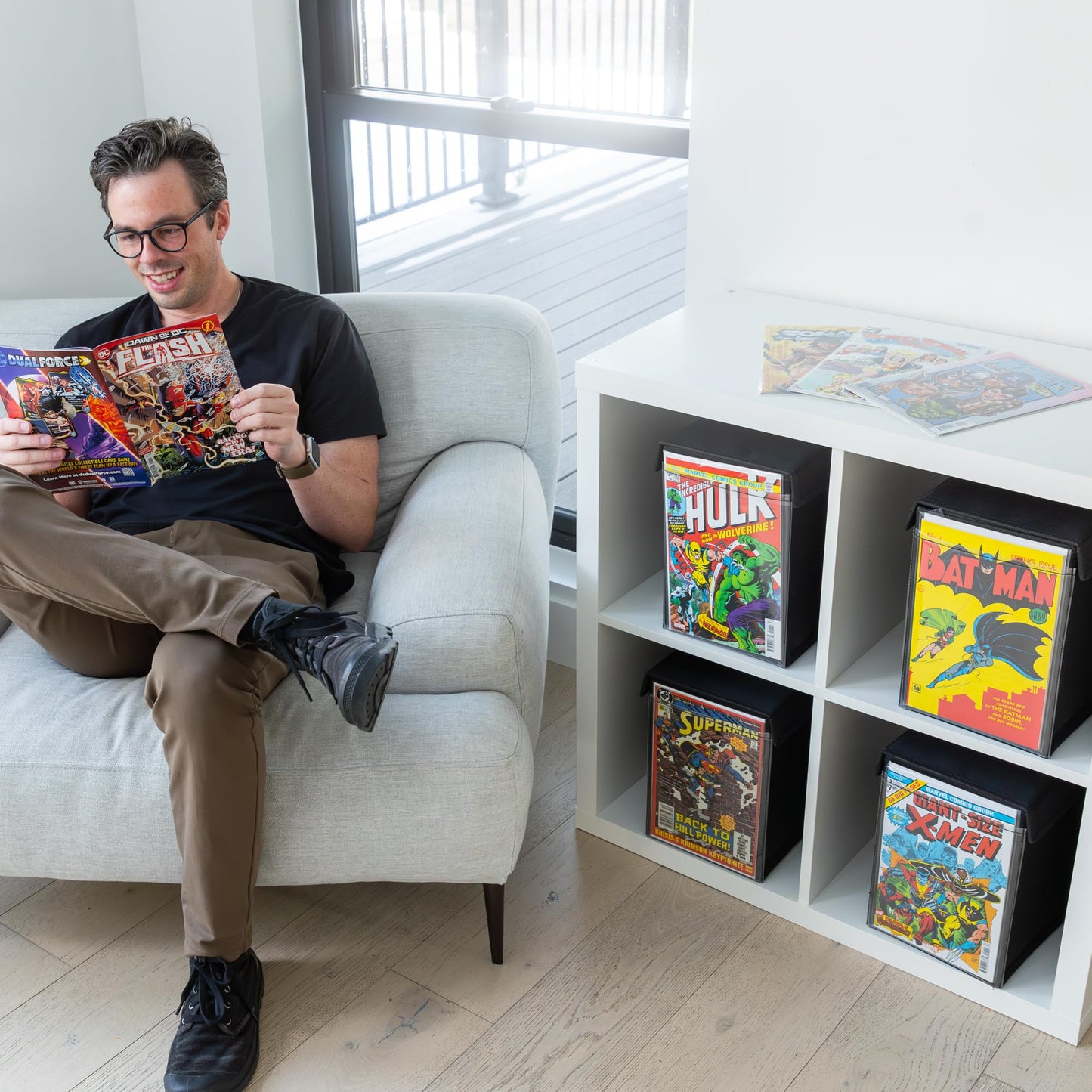 Swanky Nerd Comic Vision Comic Book Storage Box and Comic Book Display [Patent Pending] - Removeable, enclosed top - 2pack