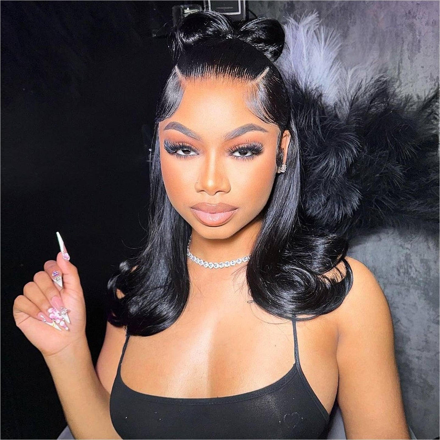 HIRIREMY Straight Lace Front Wigs Human Hair Pre Plucked 13x4 HD Lace Frontal Wigs Wear and Go Glueless Wigs Human Hair for Black Women 180% Density Natural Hairline with Baby Hair 18 Inch