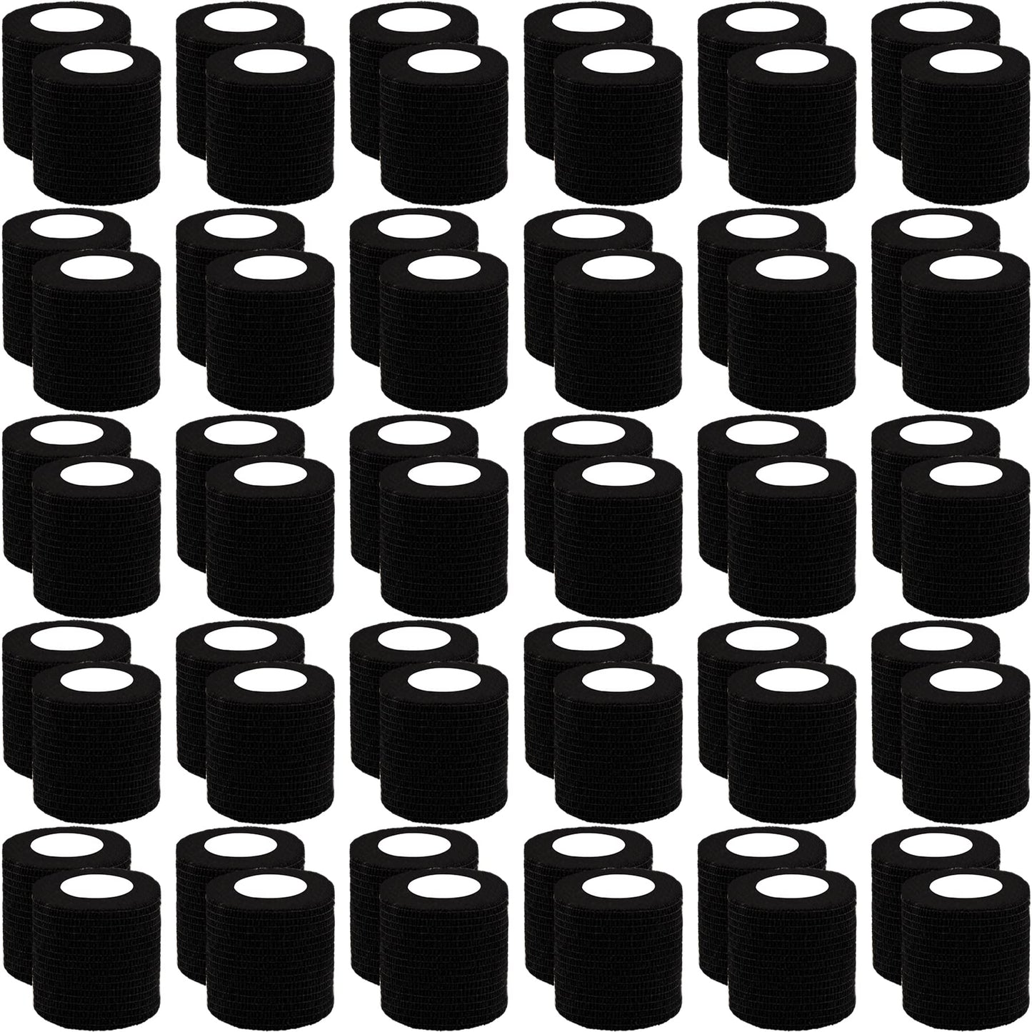 BQTQ 60 Rolls Self Adhesive Bandage Athletic Tape Cohesive Wrap 2" x 5 Yards Breathable Stretch Wrap Sports Wrap Cohesive Bandage Tape Roll for Ankle Sprains & Swelling,Human, Animals(Black Color)