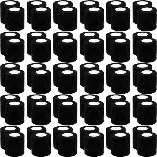 BQTQ 60 Rolls Self Adhesive Bandage Athletic Tape Cohesive Wrap 2" x 5 Yards Breathable Stretch Wrap Sports Wrap Cohesive Bandage Tape Roll for Ankle Sprains & Swelling,Human, Animals(Black Color)