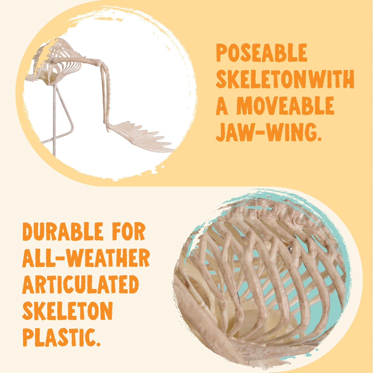 JOYIN Flamingo Skeleton Halloween Decorations 27.6 Inch Tall Spooky Flamingo Posable Animal Skeleton with Movable Joints for Halloween Indoor Outdoor Yard Garden Lawn Patio Prop Decor