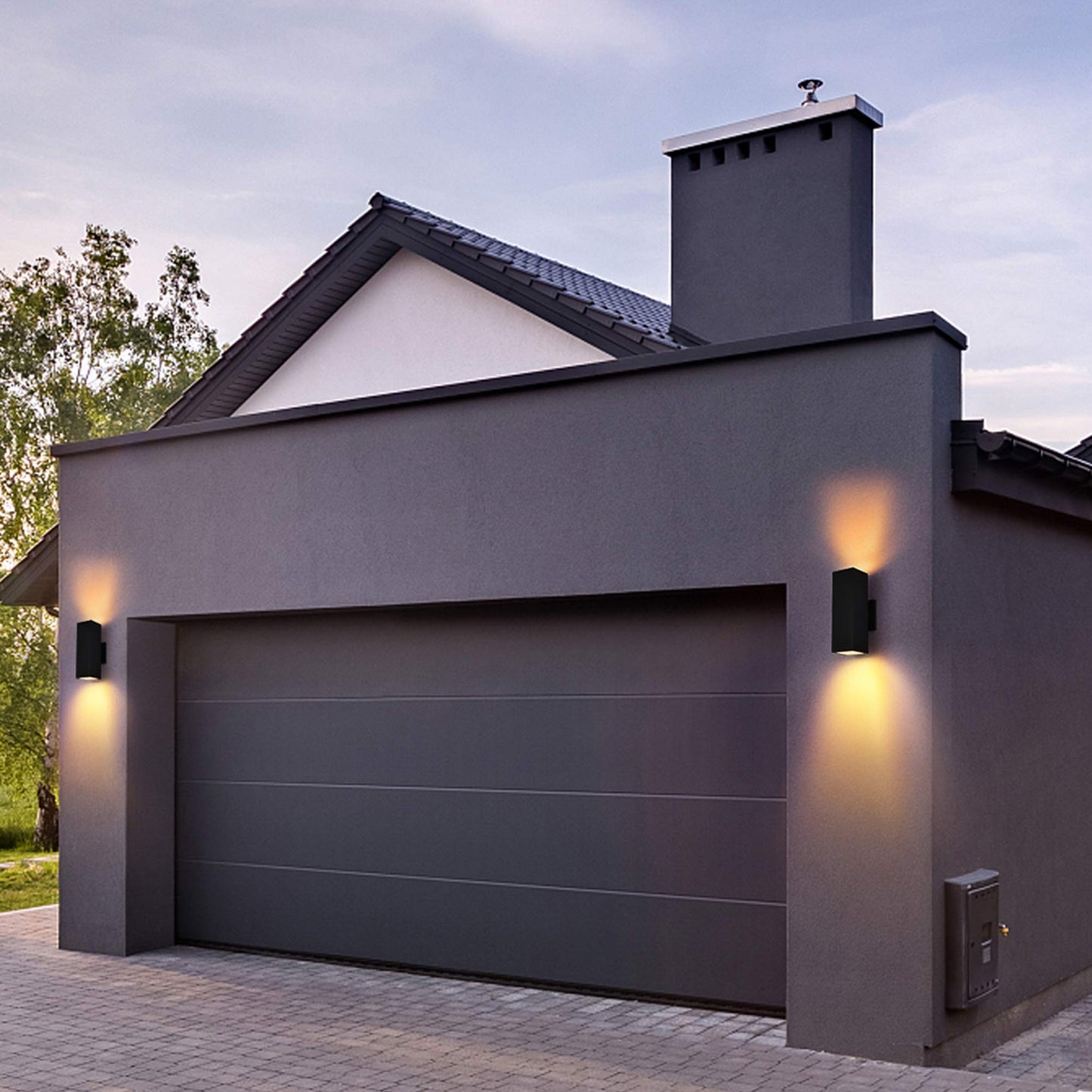 Outdoor Wall Lights, 2 Pack Outdoor Light Fixtures Wall Mount, Waterproof Exterior Light Fixture, Anti-Rust Wall Sconce with Black Aluminum Porch Light for Garage, Doorway, YOFOVI