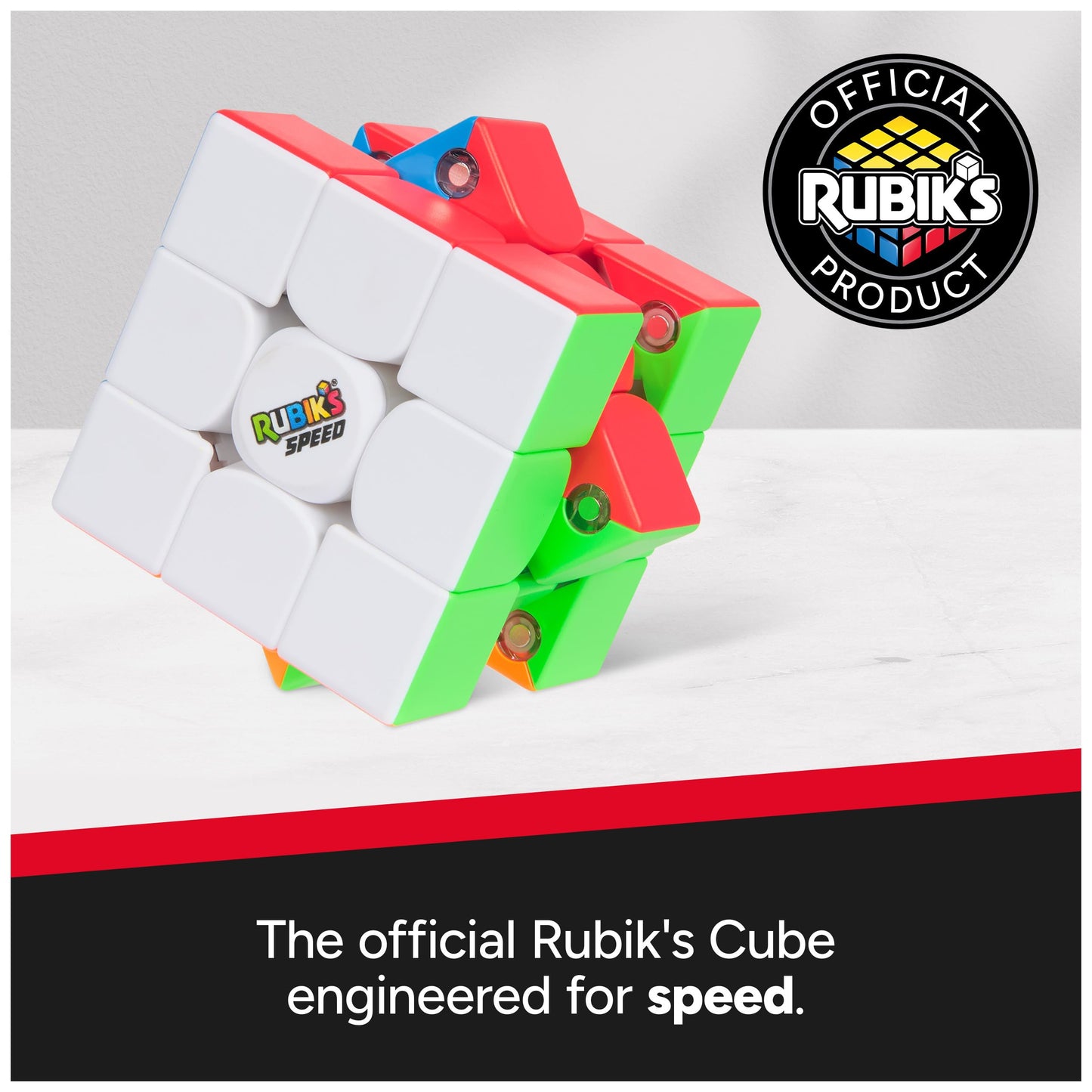 Rubik’s Cube, 3x3 Magnetic Speed Cube for Super Fast Solves, Twisting Fidget Toy, Challenging Brain Teaser & Sensory Puzzle for Adults, Teens, & Kids, for Ages 8 & Up